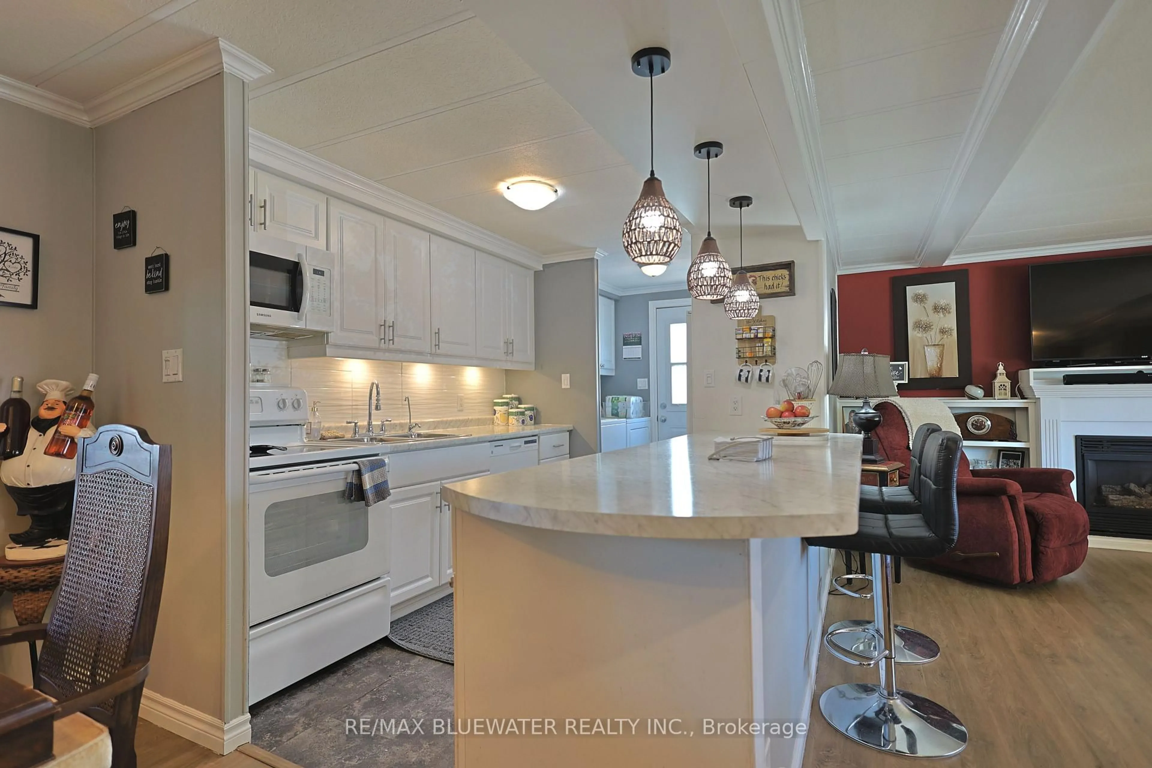 Open concept kitchen, ceramic/tile floor for 227 Pebble Beach Pkwy, South Huron Ontario N0M 1T0