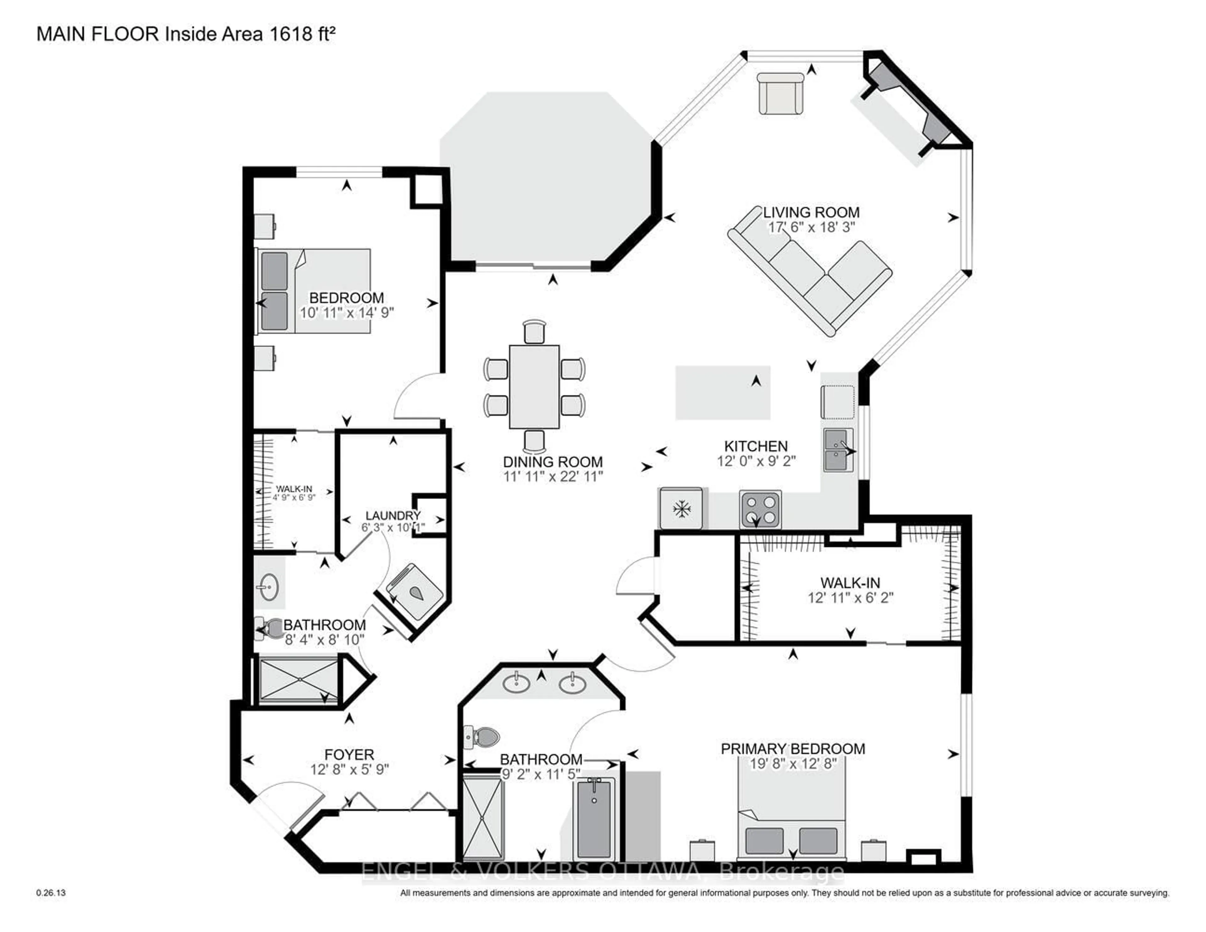 Floor plan for 15 St Andrew St #1504, Brockville Ontario K6V 0B8