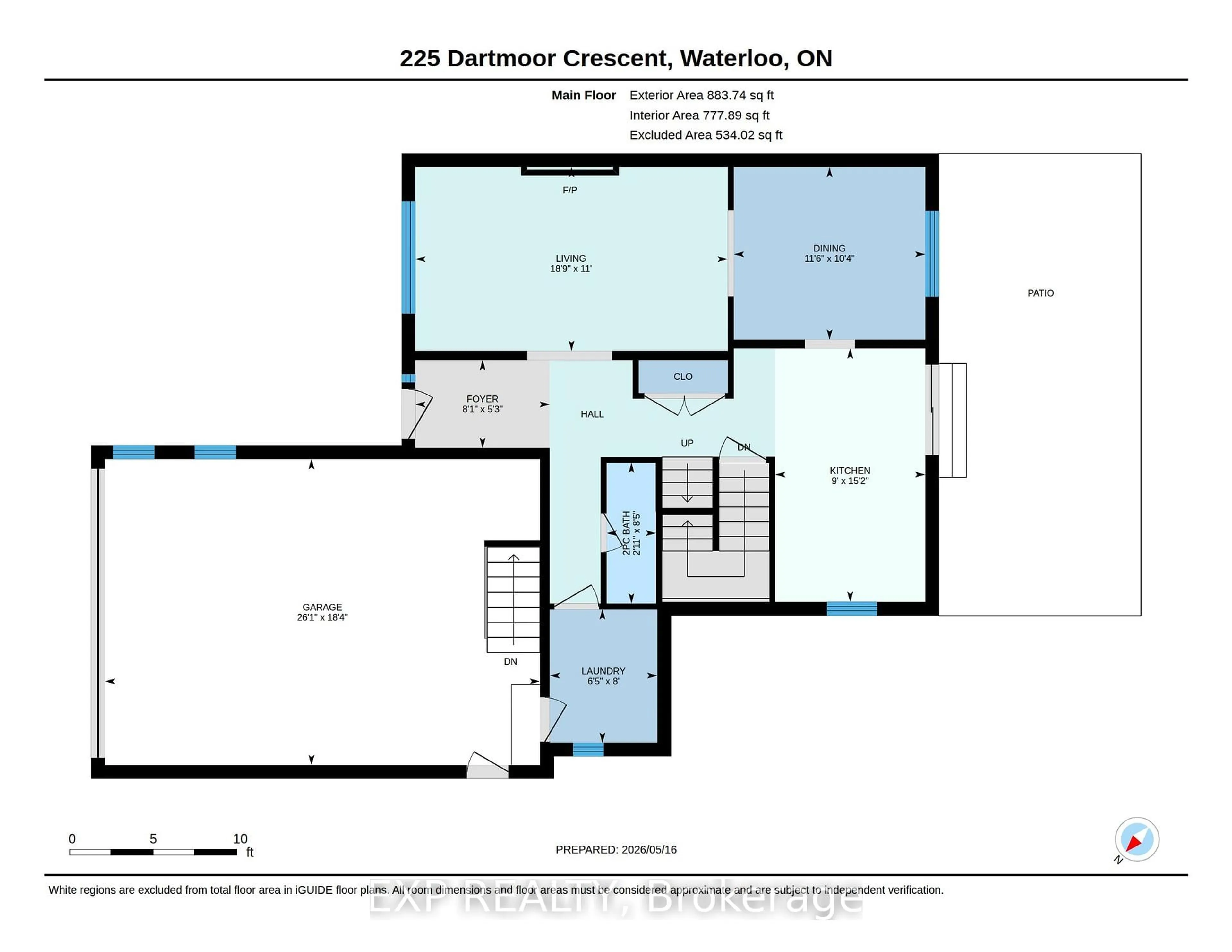 Floor plan for 225 Dartmoor Cres, Waterloo Ontario N2K 3S9