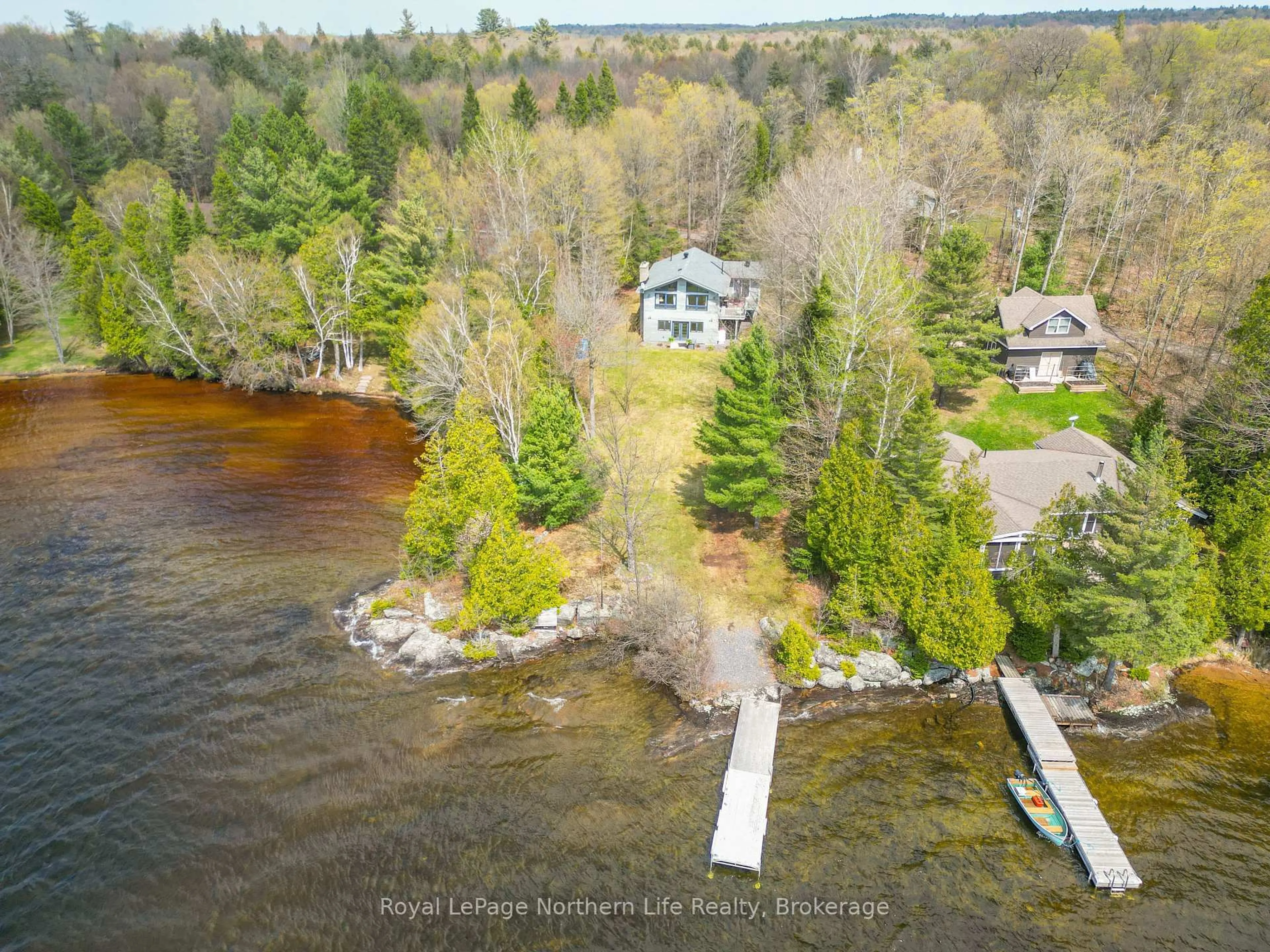 A pic from outside/outdoor area/front of a property/back of a property/a pic from drone, water/lake/river/ocean view for 133 Harrison Rd, Nipissing Ontario P0H 1W0