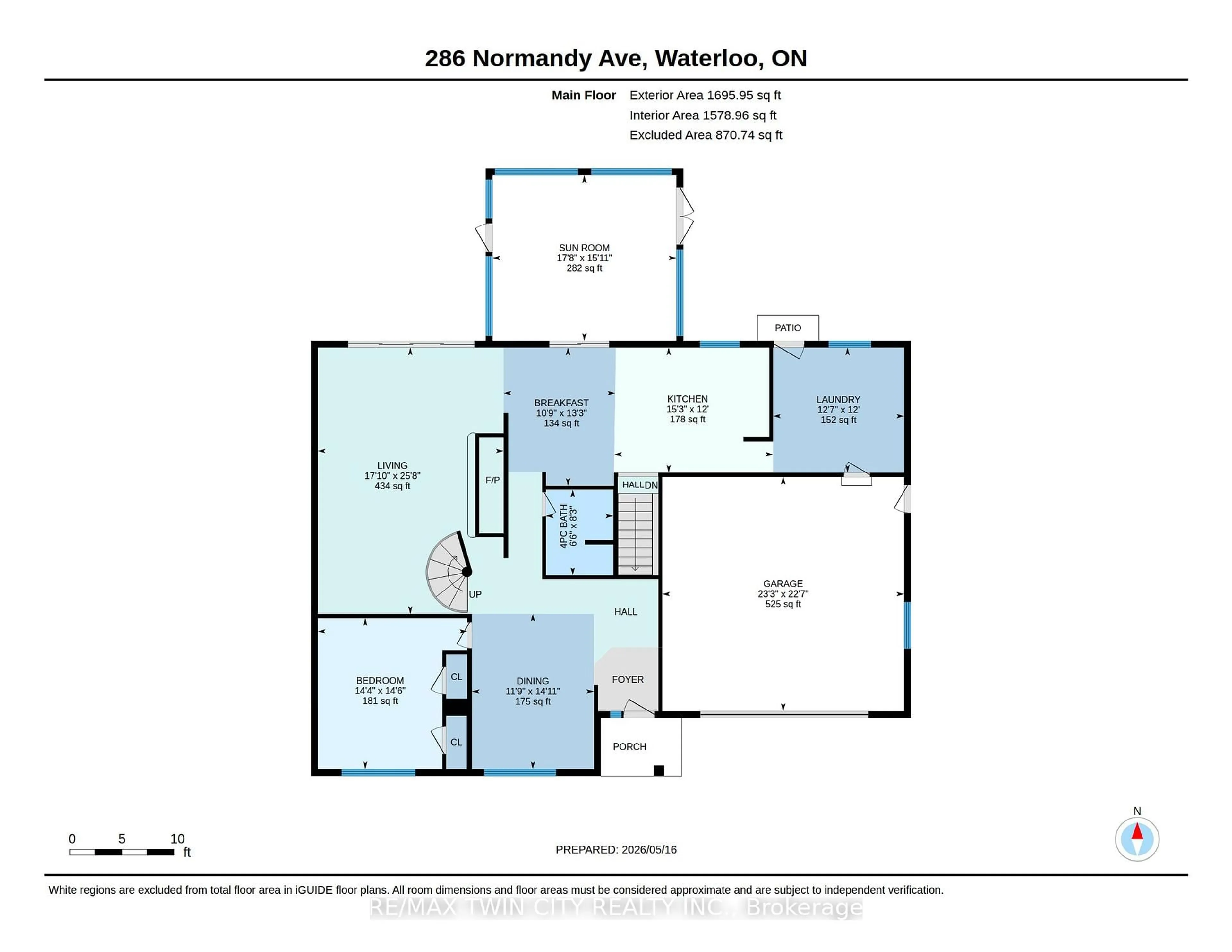 Floor plan for 286 Normandy Ave, Waterloo Ontario N2K 1X7