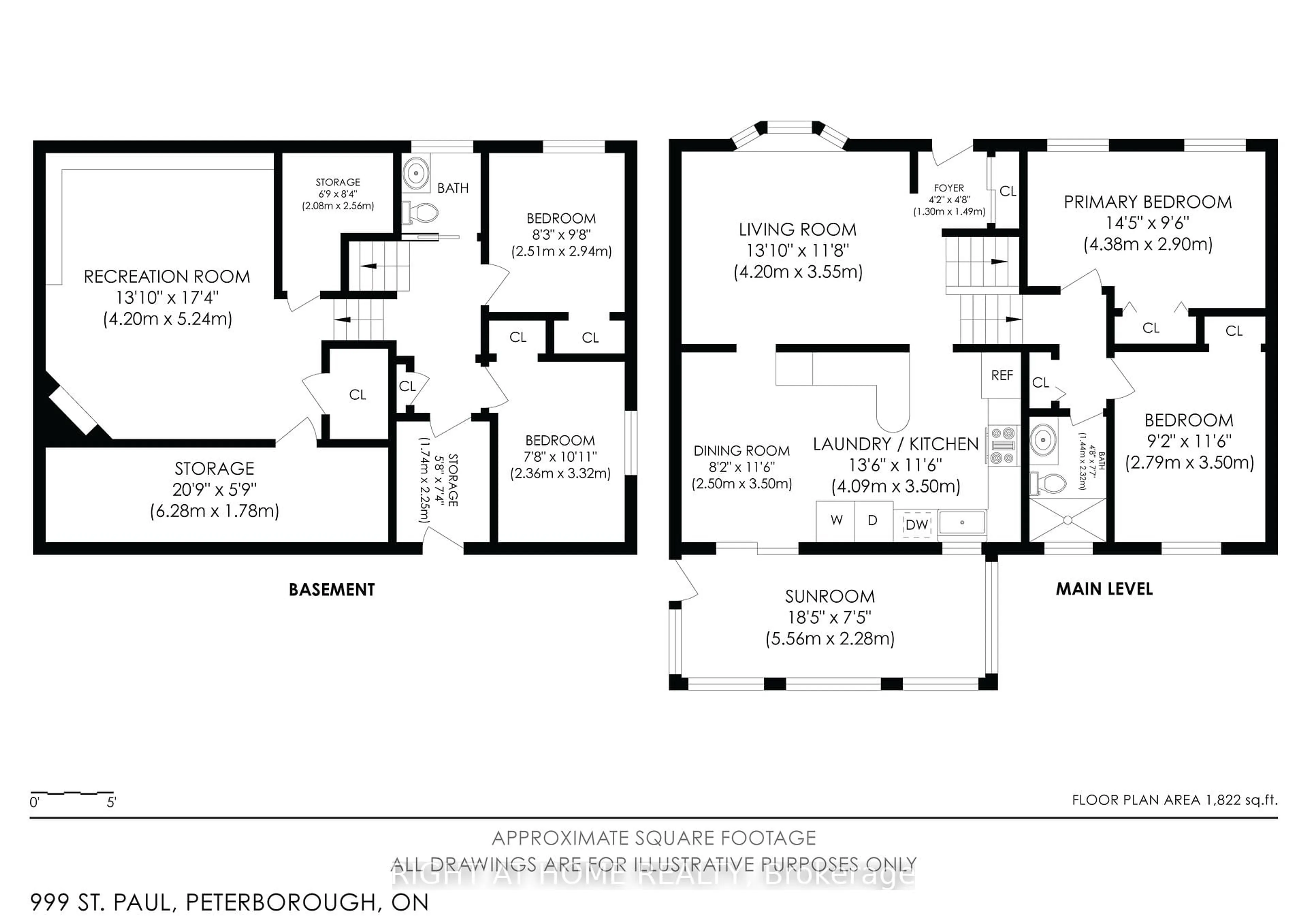 Floor plan for 999 St Pauls St, Peterborough Ontario K9H 6J7