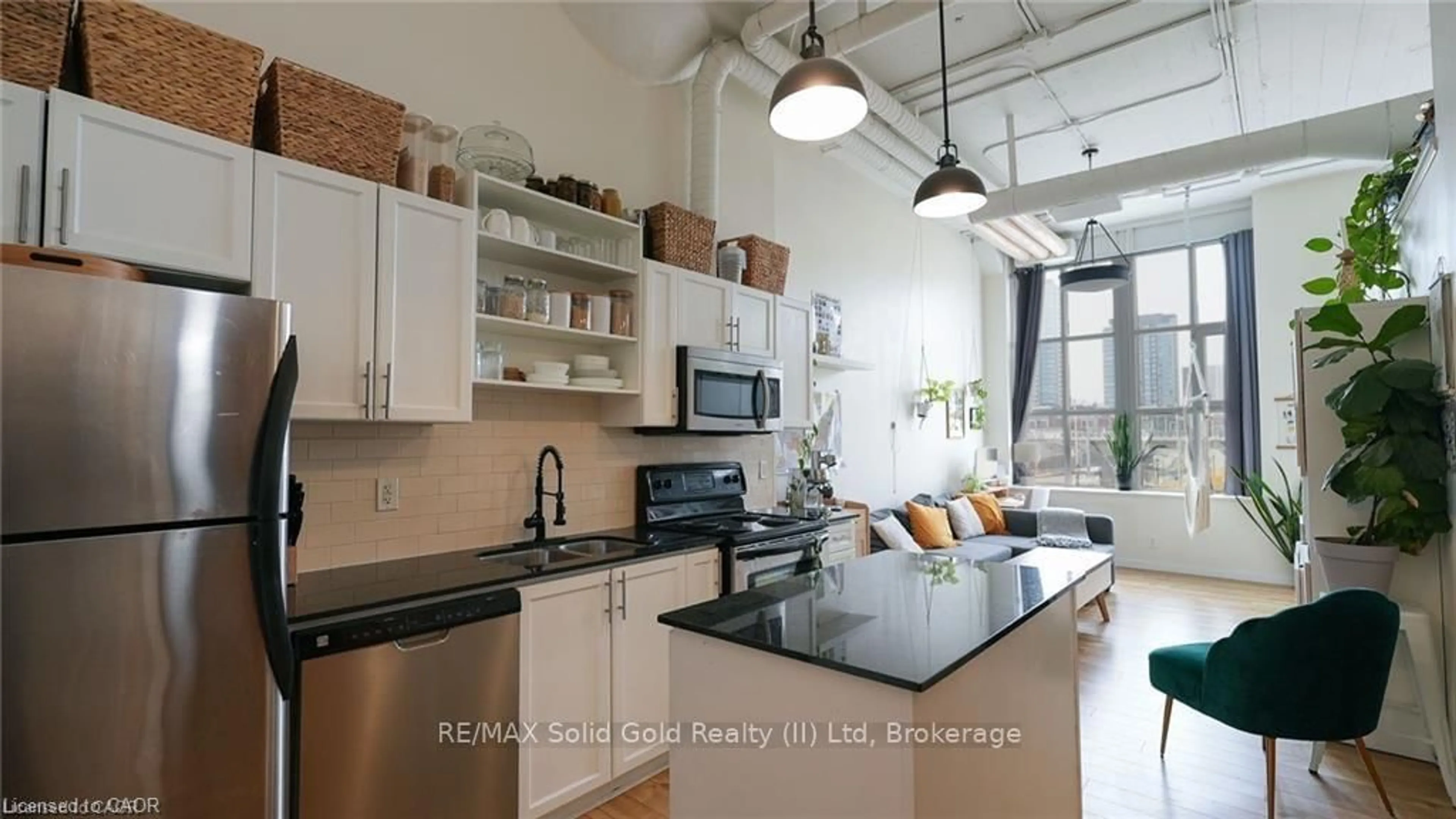 Open concept kitchen, ceramic/tile floor for 410 King St #226, Kitchener Ontario N2G 1C3