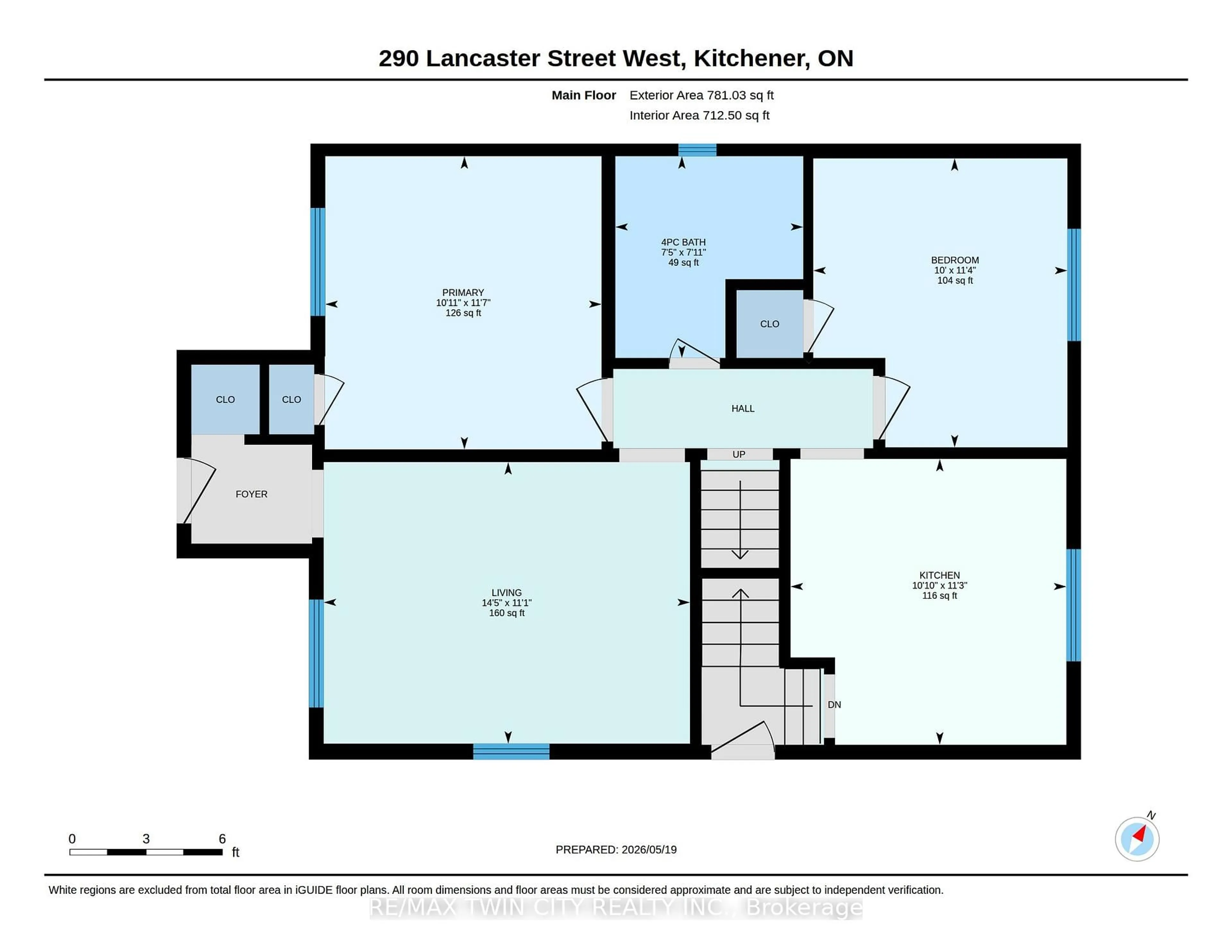 Floor plan for 290 Lancaster St, Kitchener Ontario N2H 4V6
