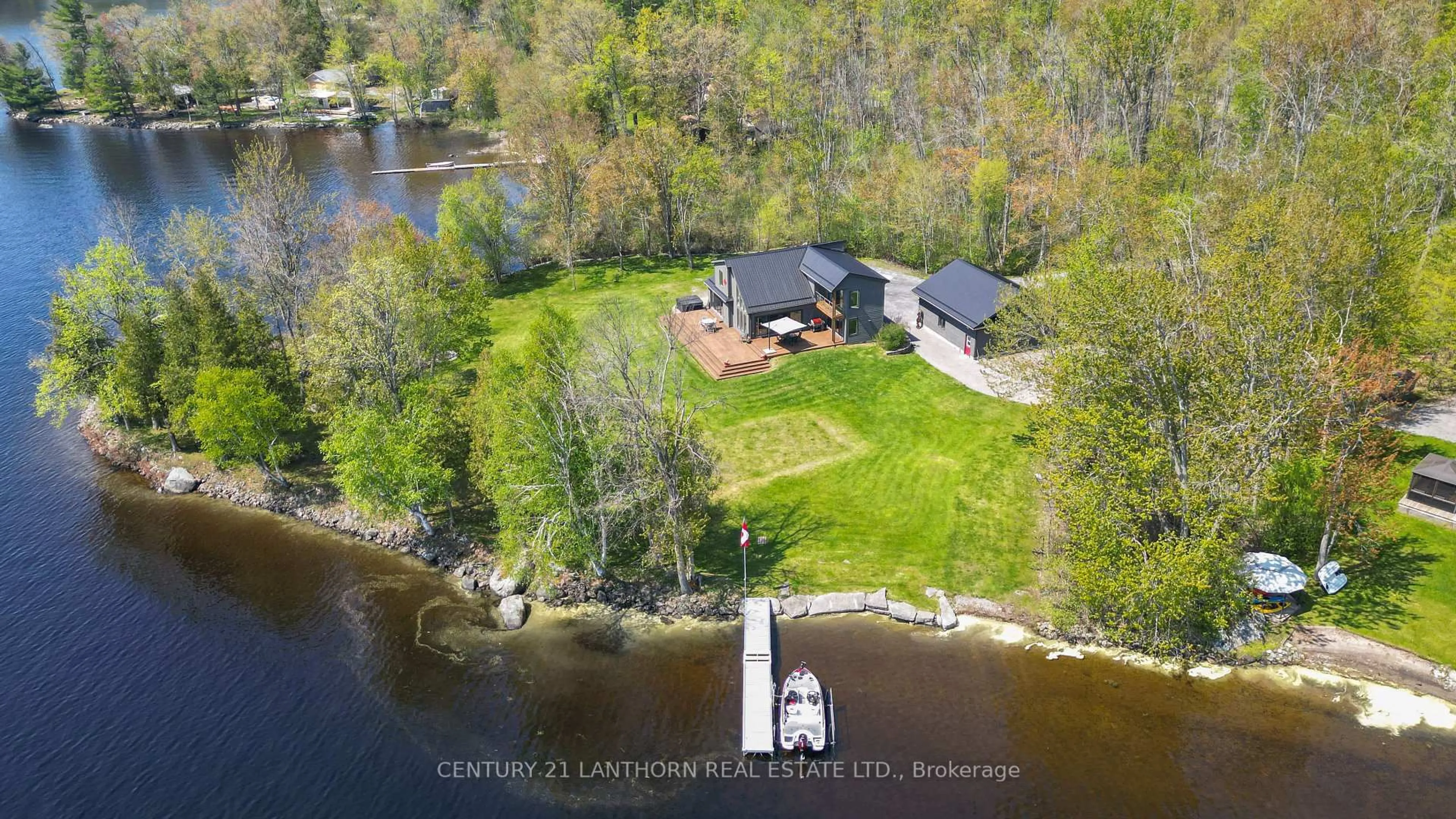 A pic from outside/outdoor area/front of a property/back of a property/a pic from drone, water/lake/river/ocean view for 1027 Cook Rd, Limoges Ontario K0K 2M0
