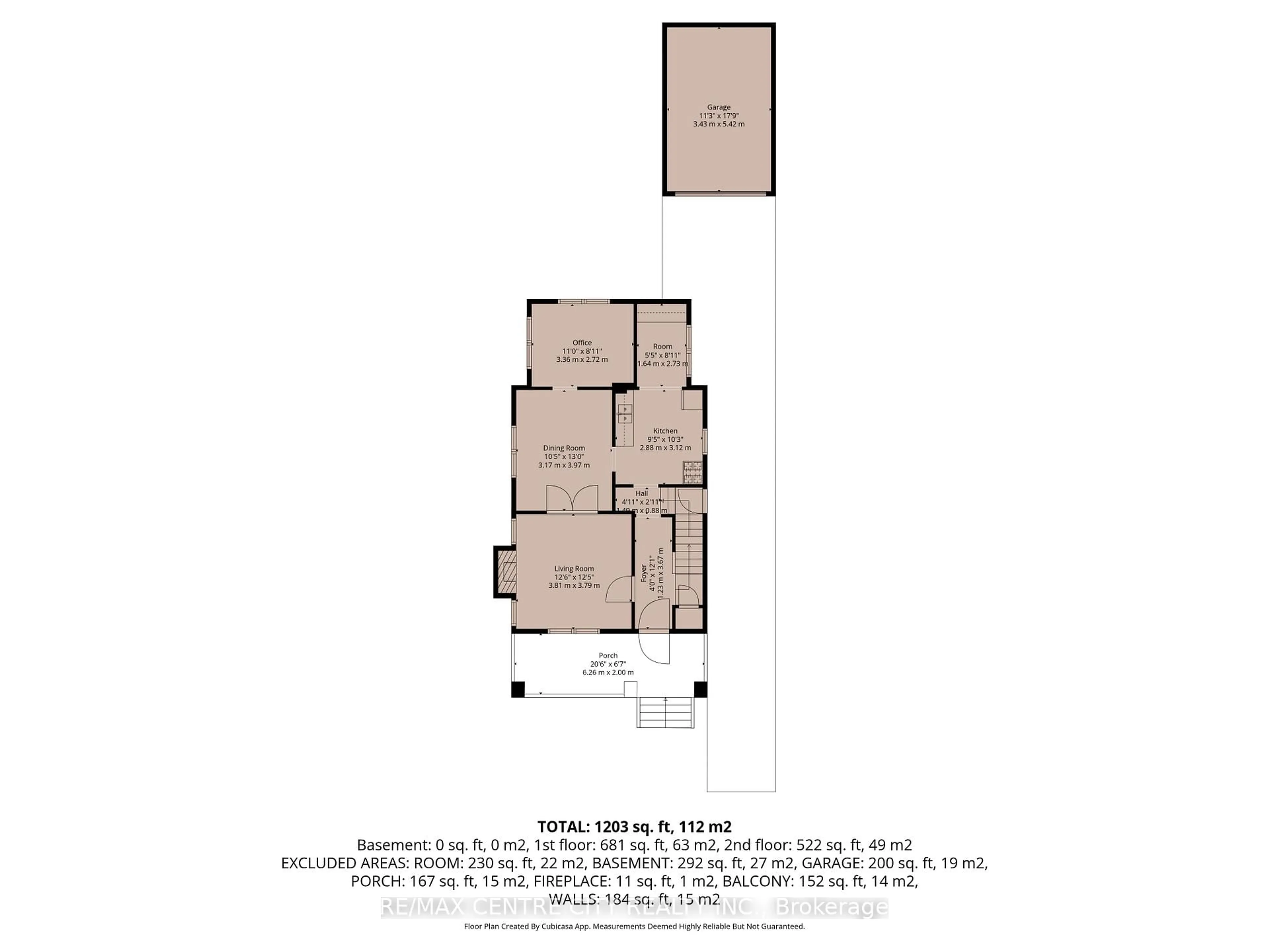 Floor plan for 43 Stanley St, London South Ontario N6C 1B2