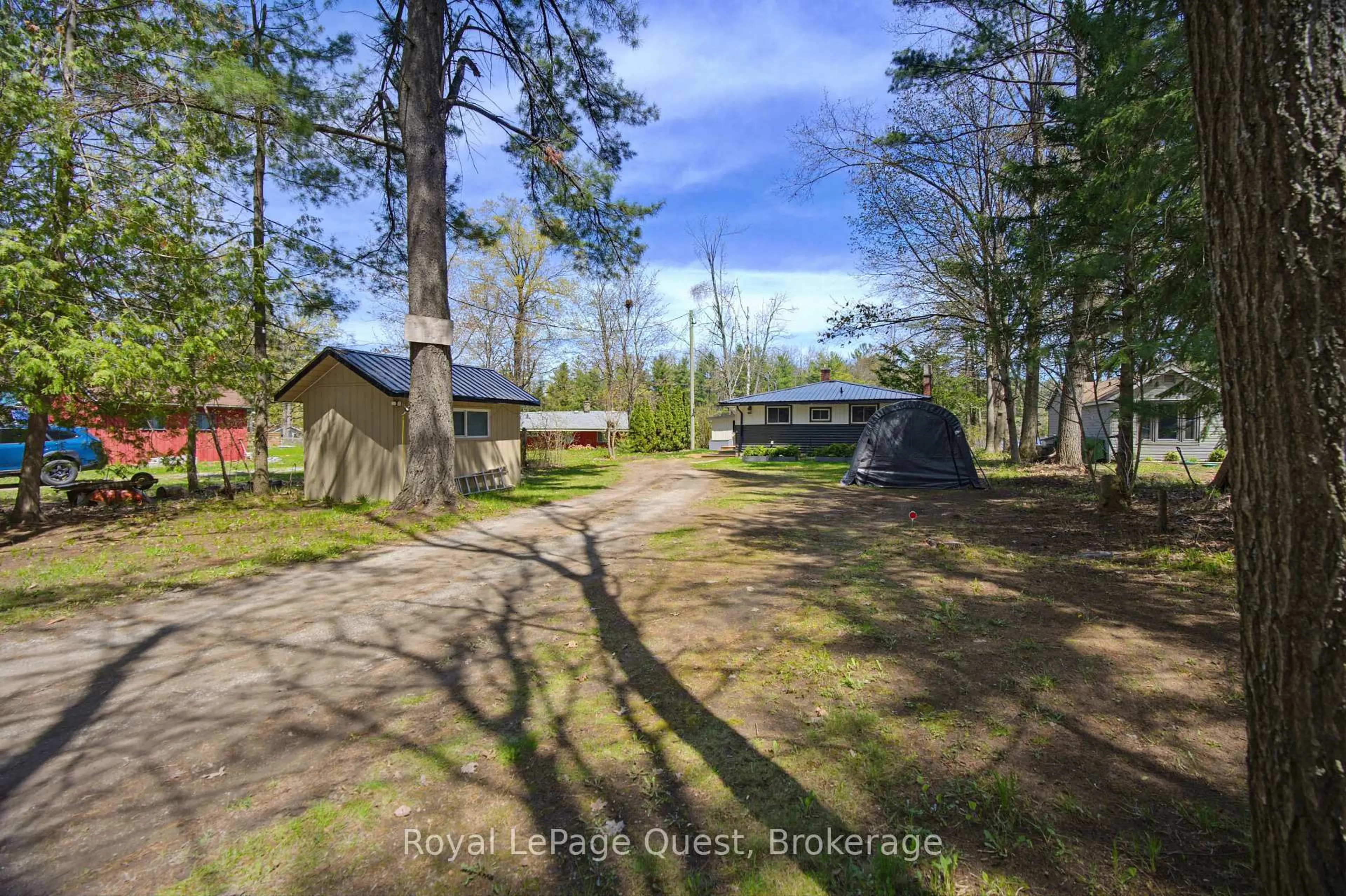 A pic from outside/outdoor area/front of a property/back of a property/a pic from drone, forest/trees view for 121 Stanley Rd, Kawartha Lakes Ontario K0M 2T0