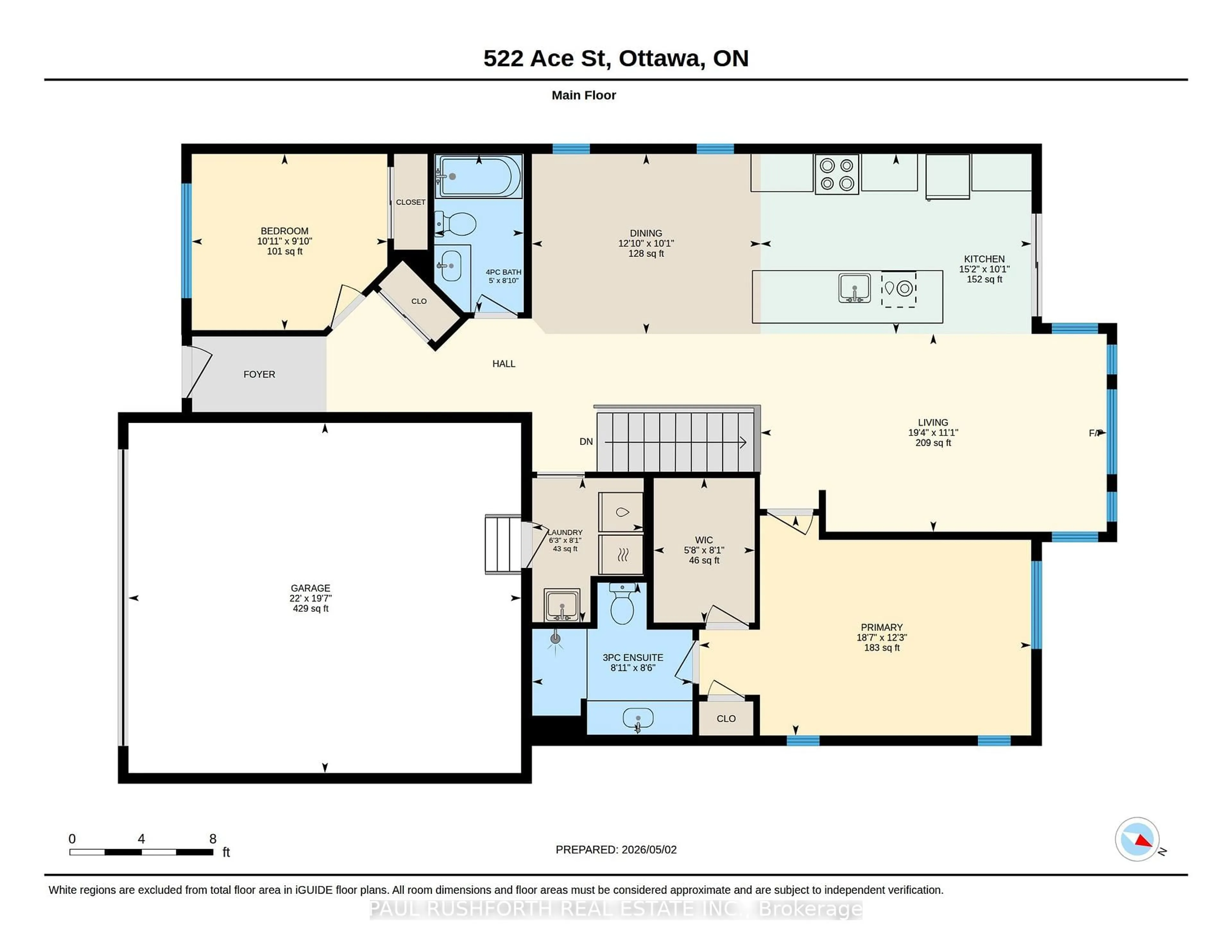Floor plan for 522 Ace St, Ottawa Ontario K2V 0E8