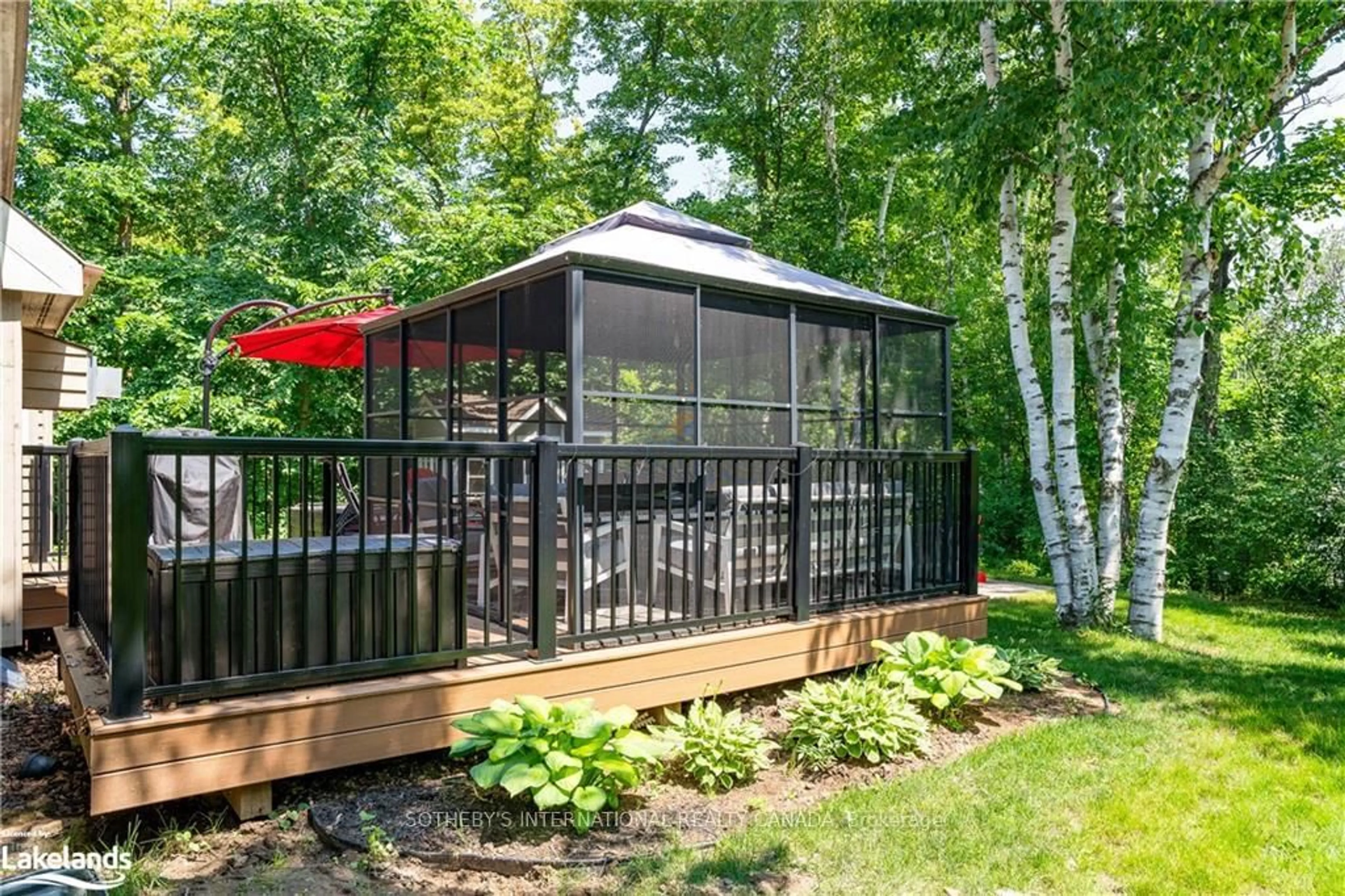 Patio, forest/trees view for 188 Brooker Blvd, Blue Mountains Ontario L9Y 0M2