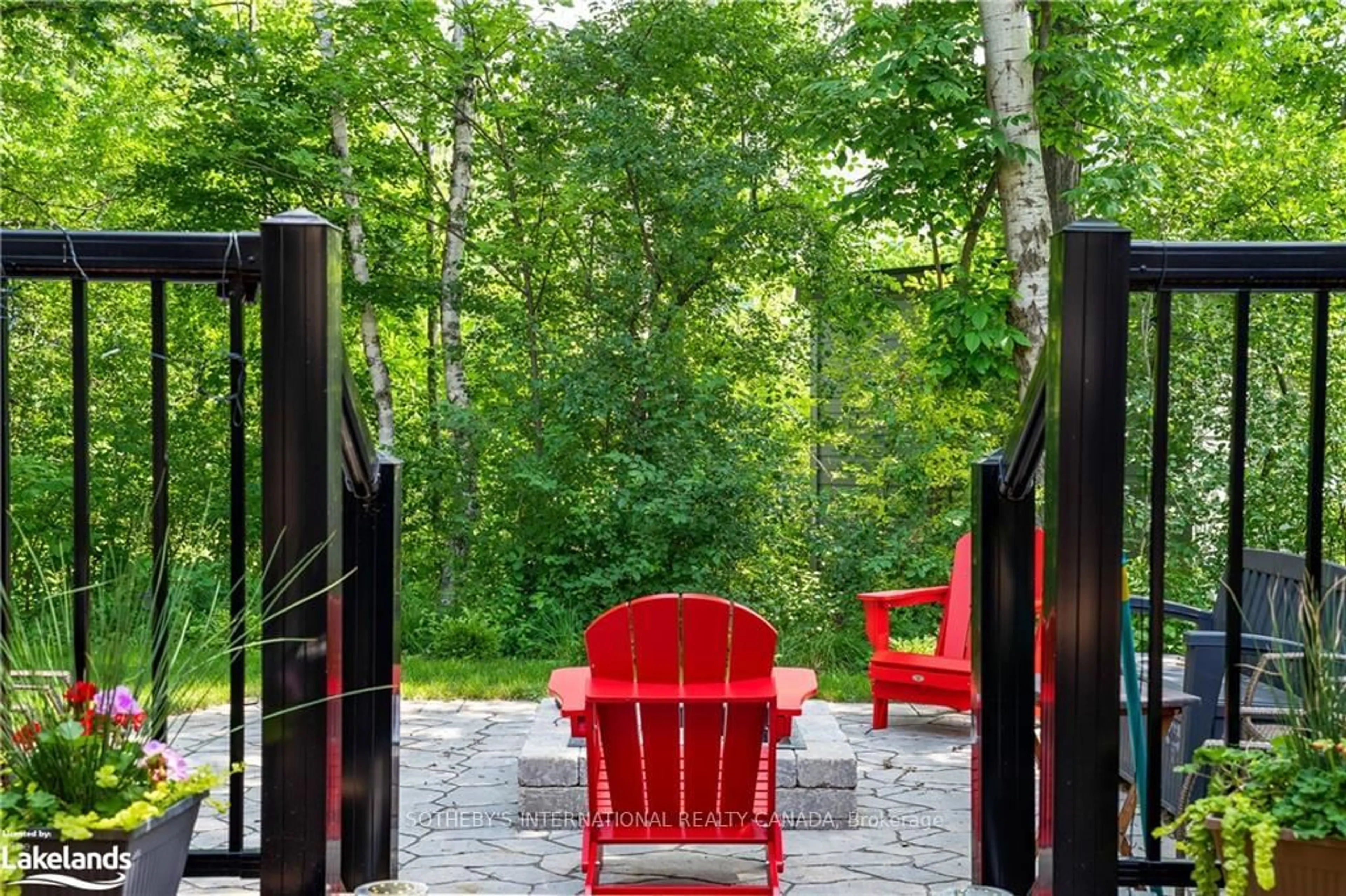 Patio, forest/trees view for 188 Brooker Blvd, Blue Mountains Ontario L9Y 0M2