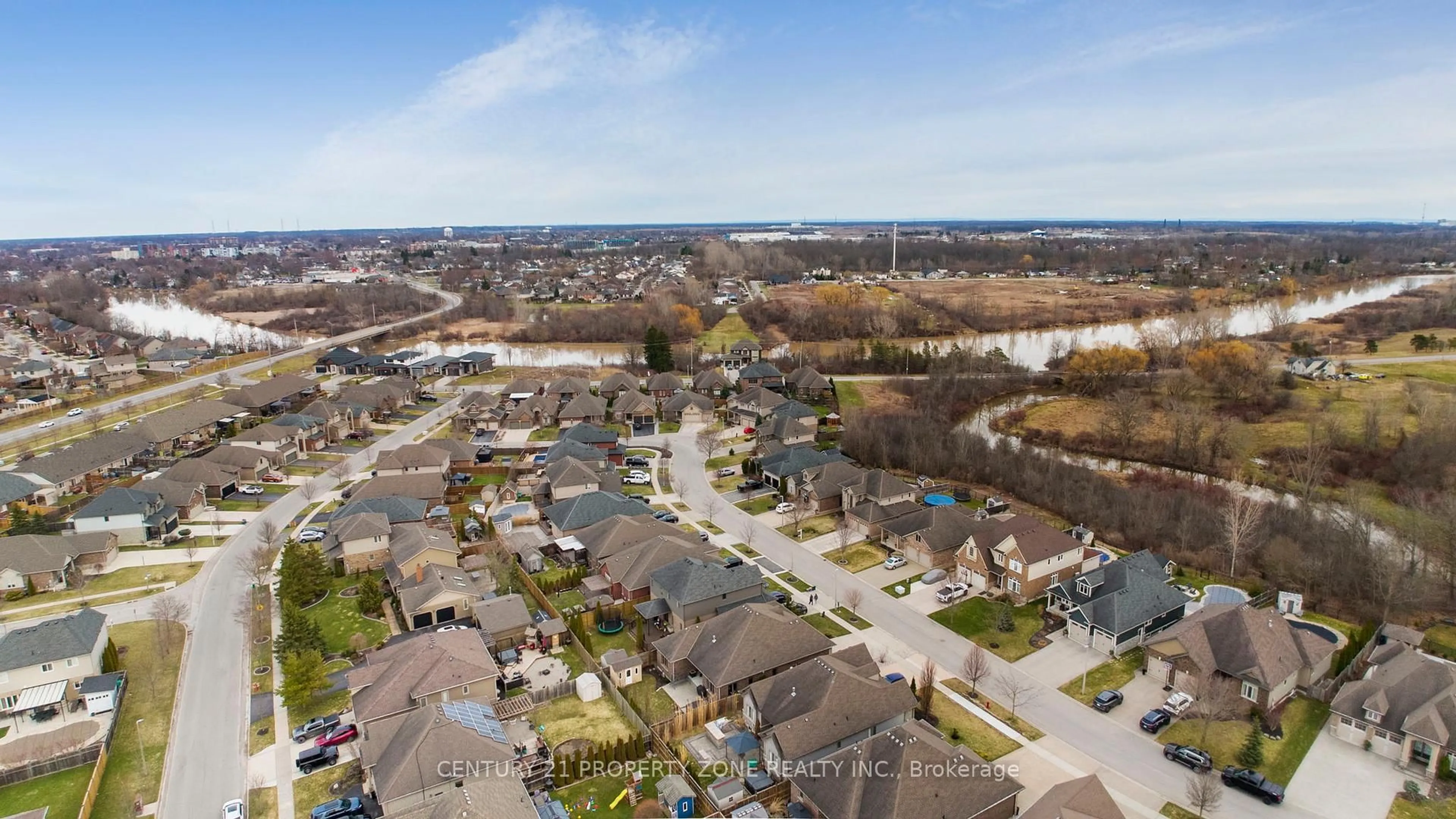 A pic from outside/outdoor area/front of a property/back of a property/a pic from drone, water/lake/river/ocean view for 201 Gaiser Rd, Welland Ontario L3C 0B6
