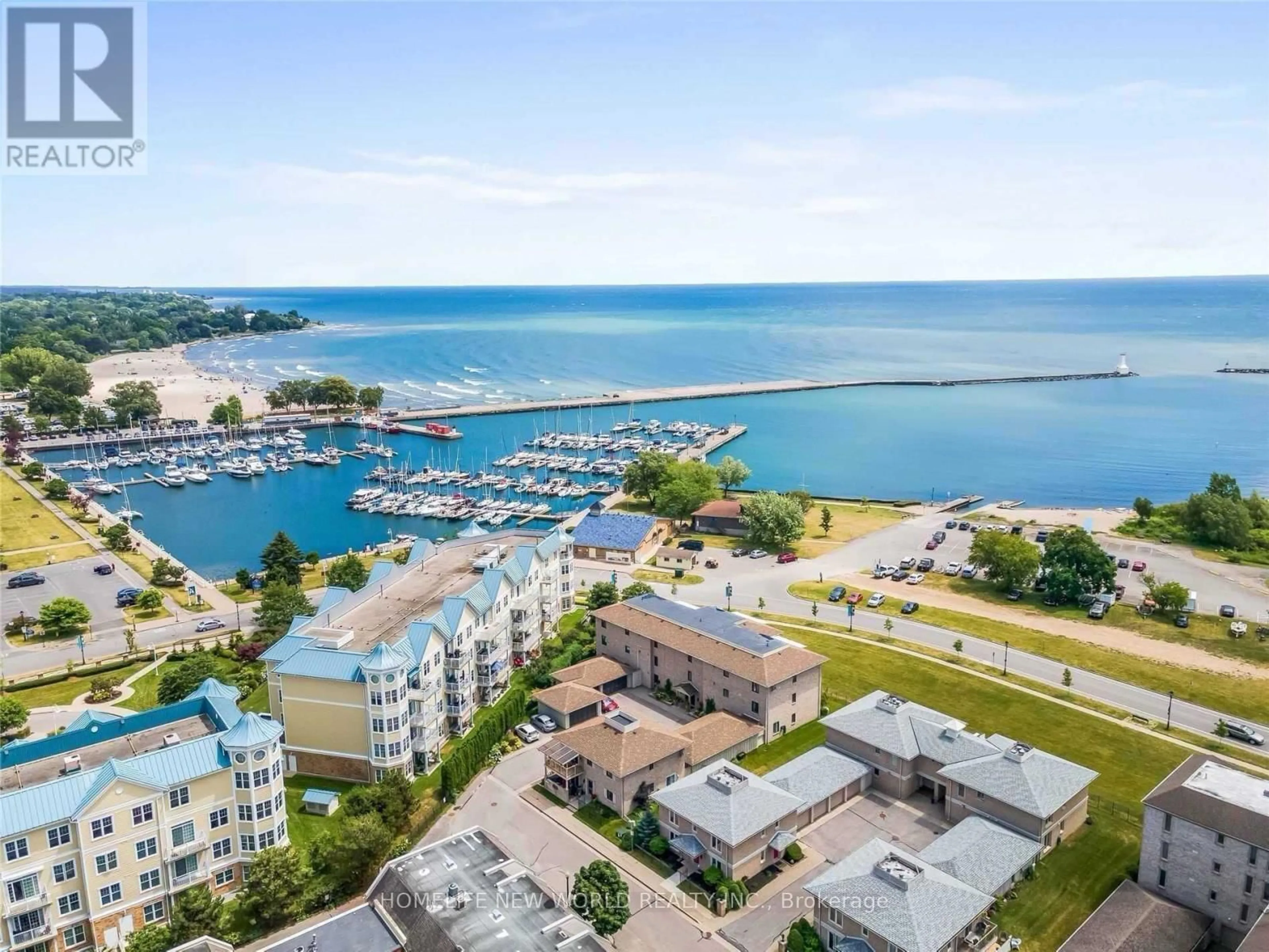 A pic from outside/outdoor area/front of a property/back of a property/a pic from drone, water/lake/river/ocean view for 101 Marisa Lane #8, Cobourg Ontario K9A 5N6