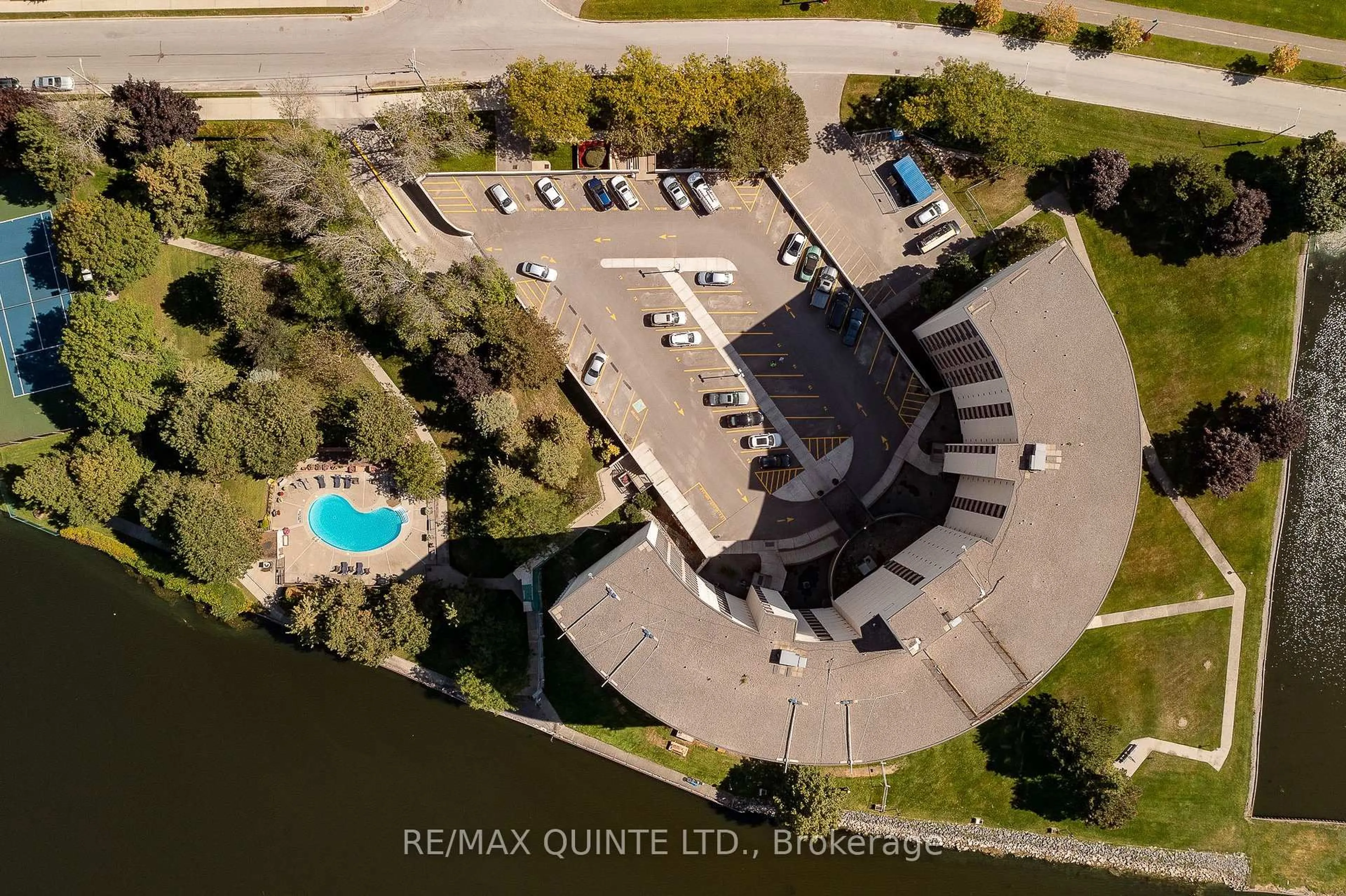 A pic from outside/outdoor area/front of a property/back of a property/a pic from drone, water/lake/river/ocean view for 2 South Front St #107, Belleville Ontario K8N 5K7