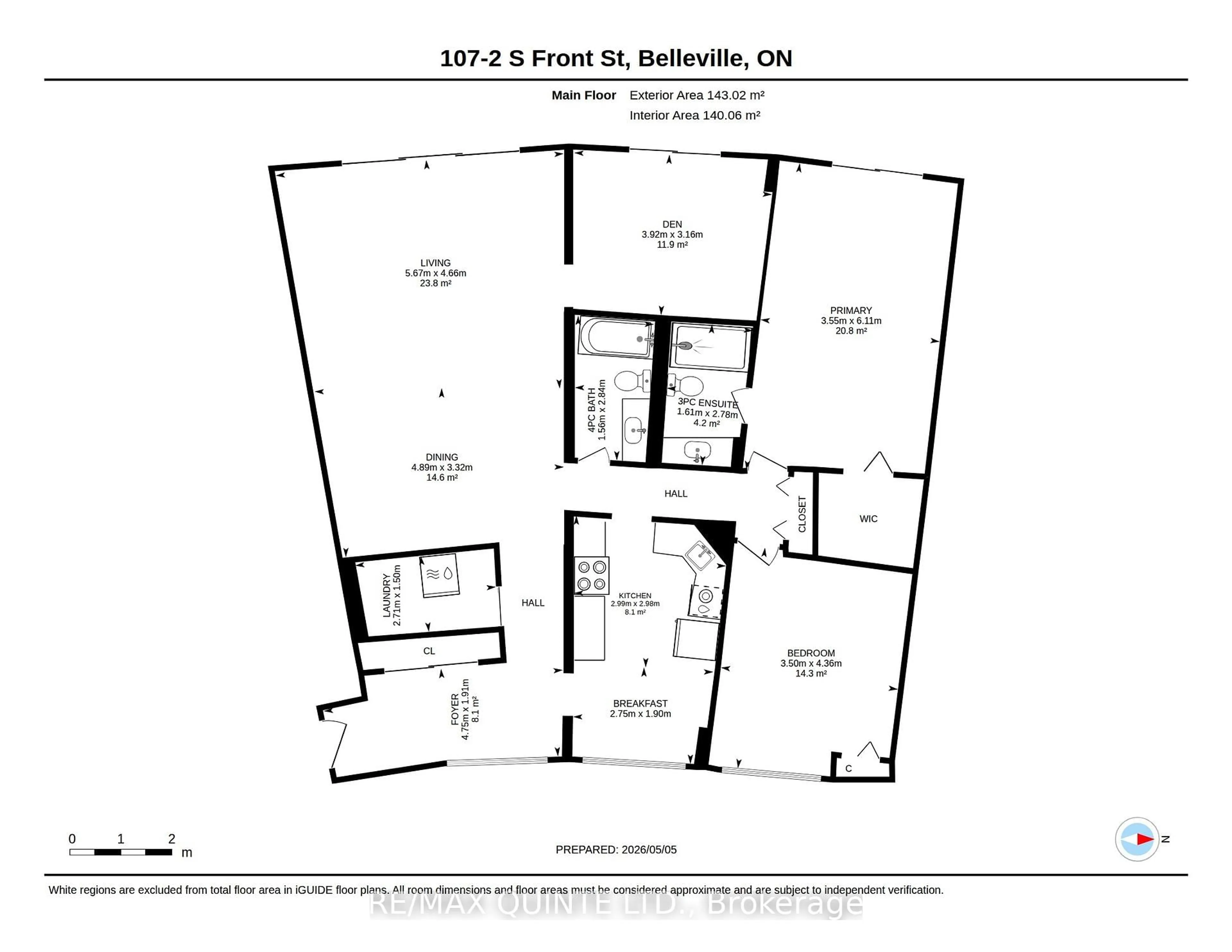 Floor plan for 2 South Front St #107, Belleville Ontario K8N 5K7