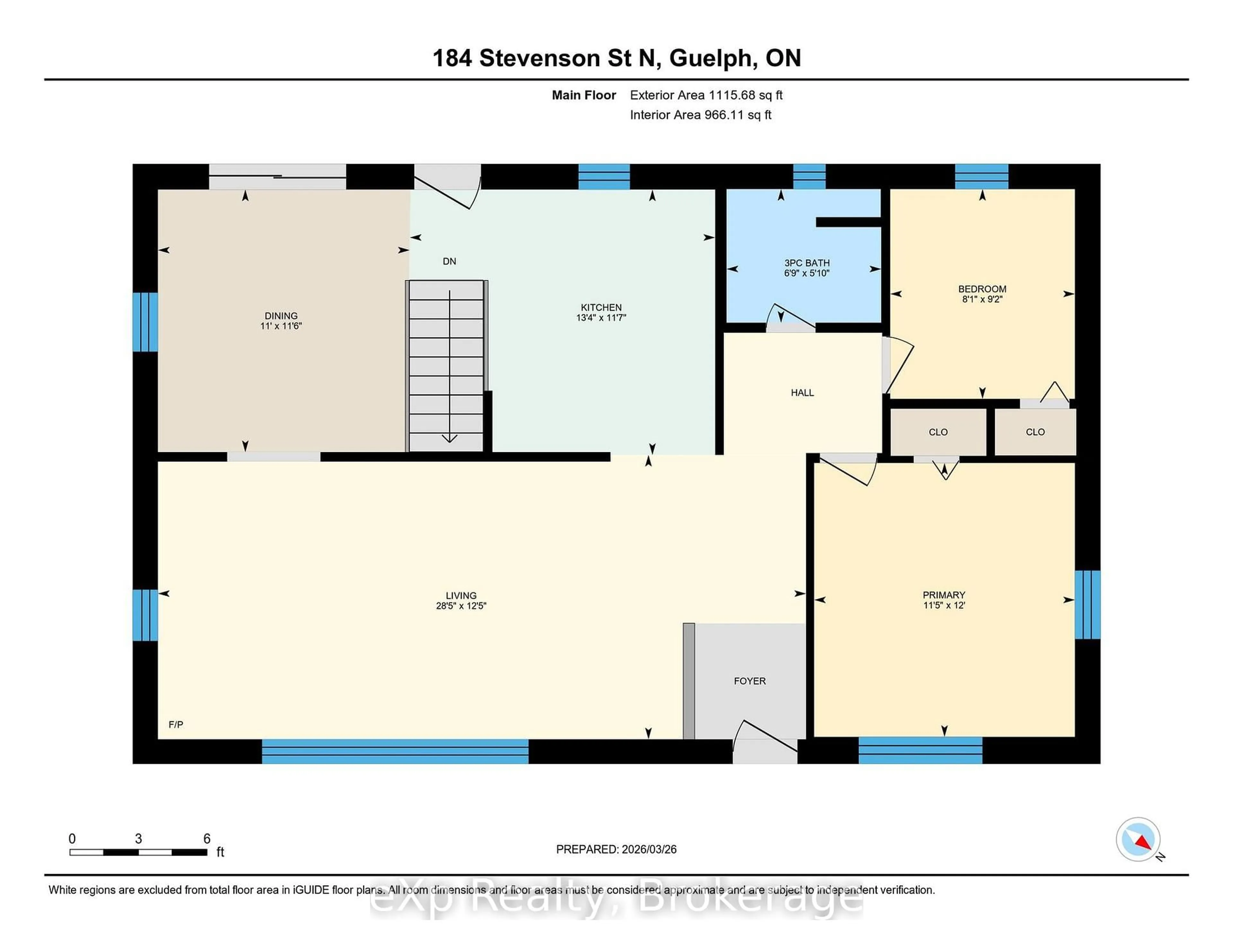 Floor plan for 184 Stevenson St, Guelph Ontario N1E 5A8
