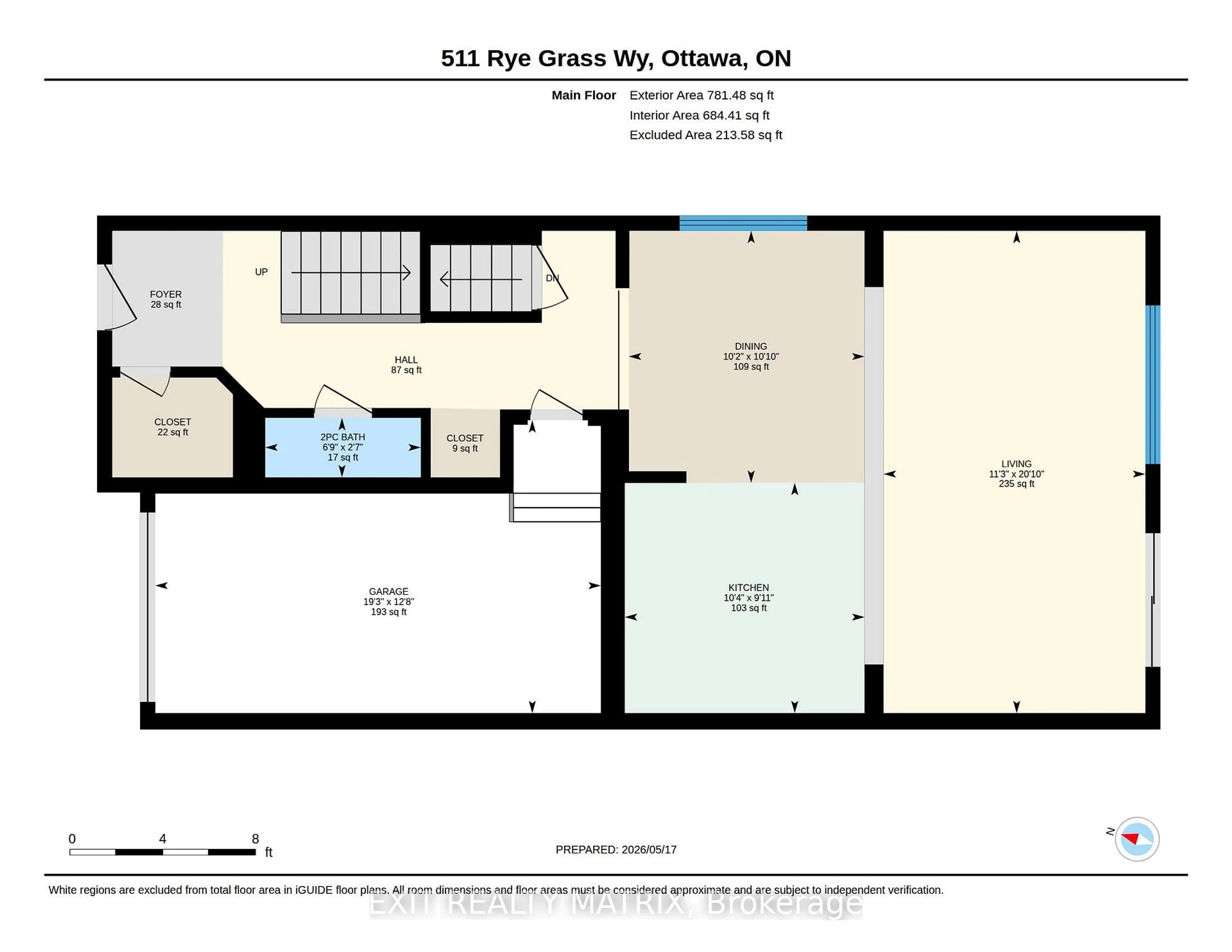Floor plan for 511 Rye Grass Way, Ottawa Ontario K2J 7A2