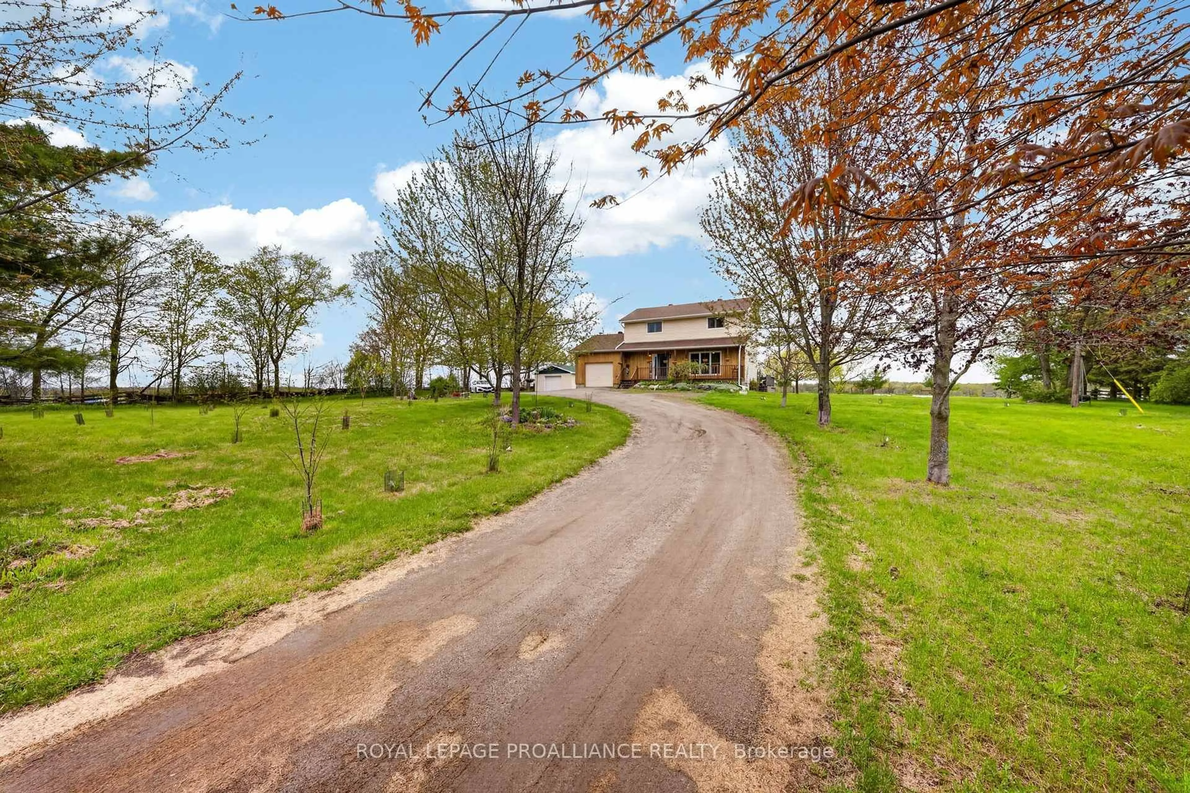 A pic from outside/outdoor area/front of a property/back of a property/a pic from drone, water/lake/river/ocean view for 235 East Hungerford Rd, Tweed Ontario K0K 3J0