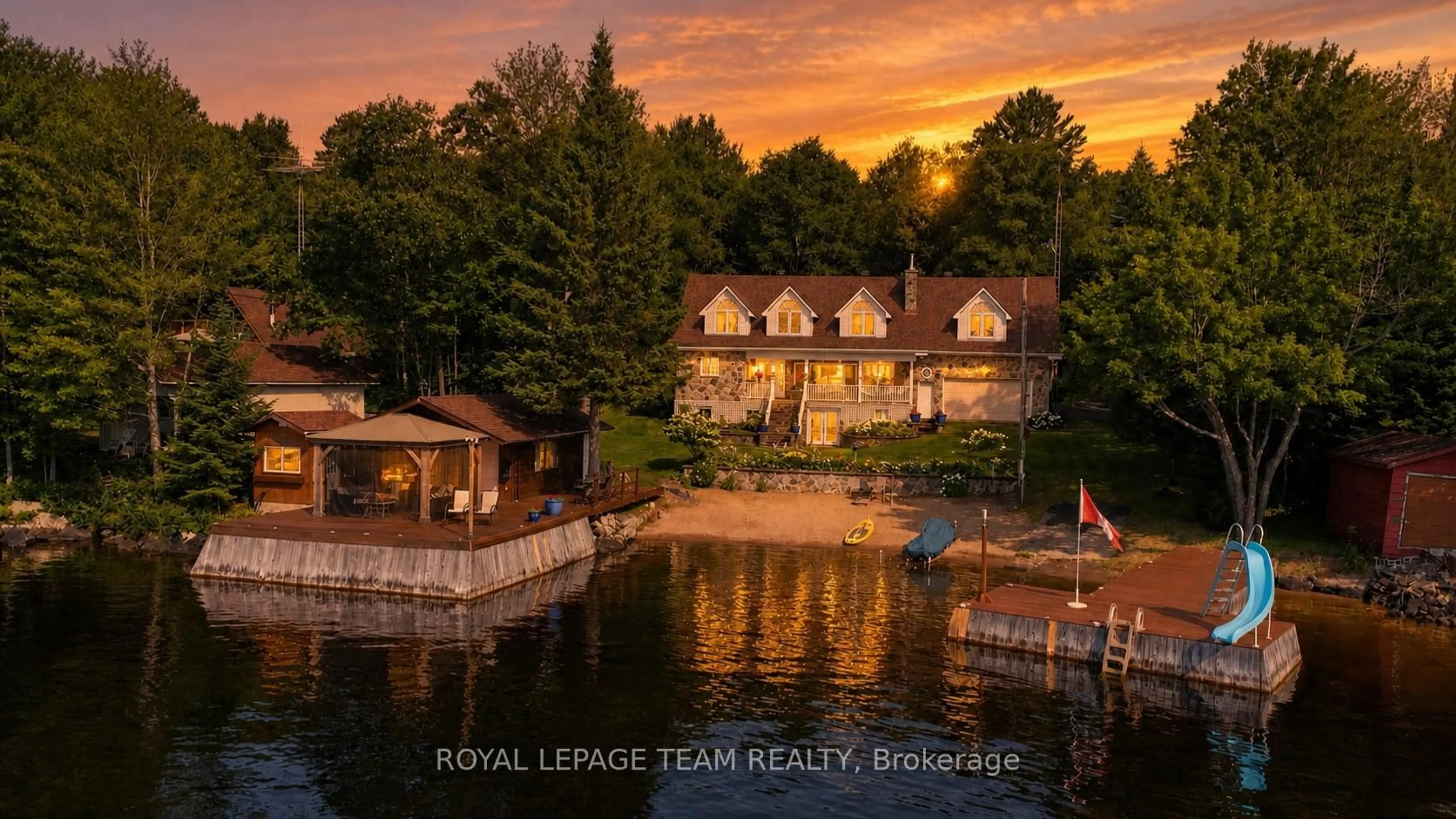 A pic from outside/outdoor area/front of a property/back of a property/a pic from drone, water/lake/river/ocean view for 1324A River Rd, Barry's Bay Ontario K0J 1B0