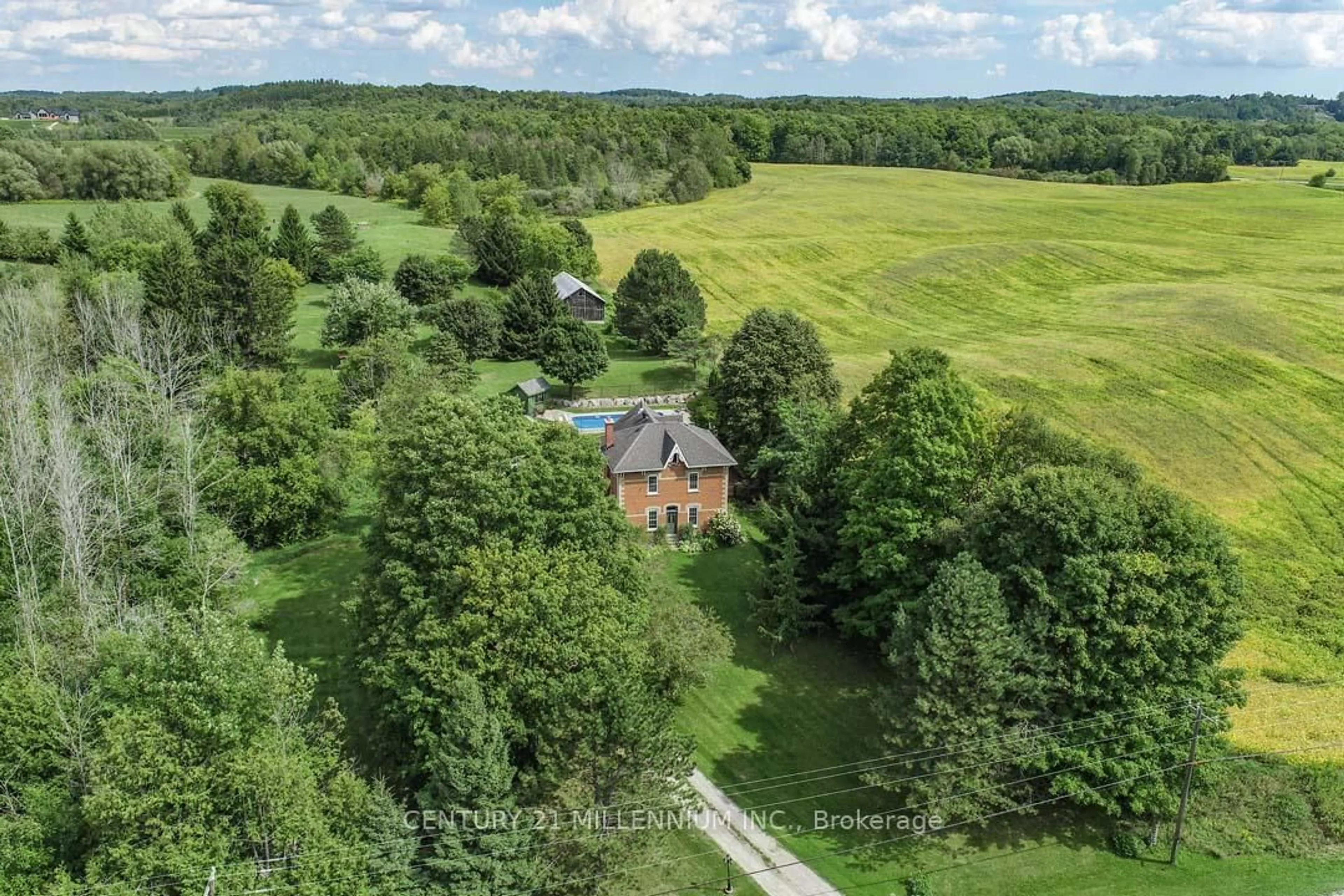 A pic from outside/outdoor area/front of a property/back of a property/a pic from drone, forest/trees view for 753333 2nd Line Ehs, Mono Ontario L9W 5W5