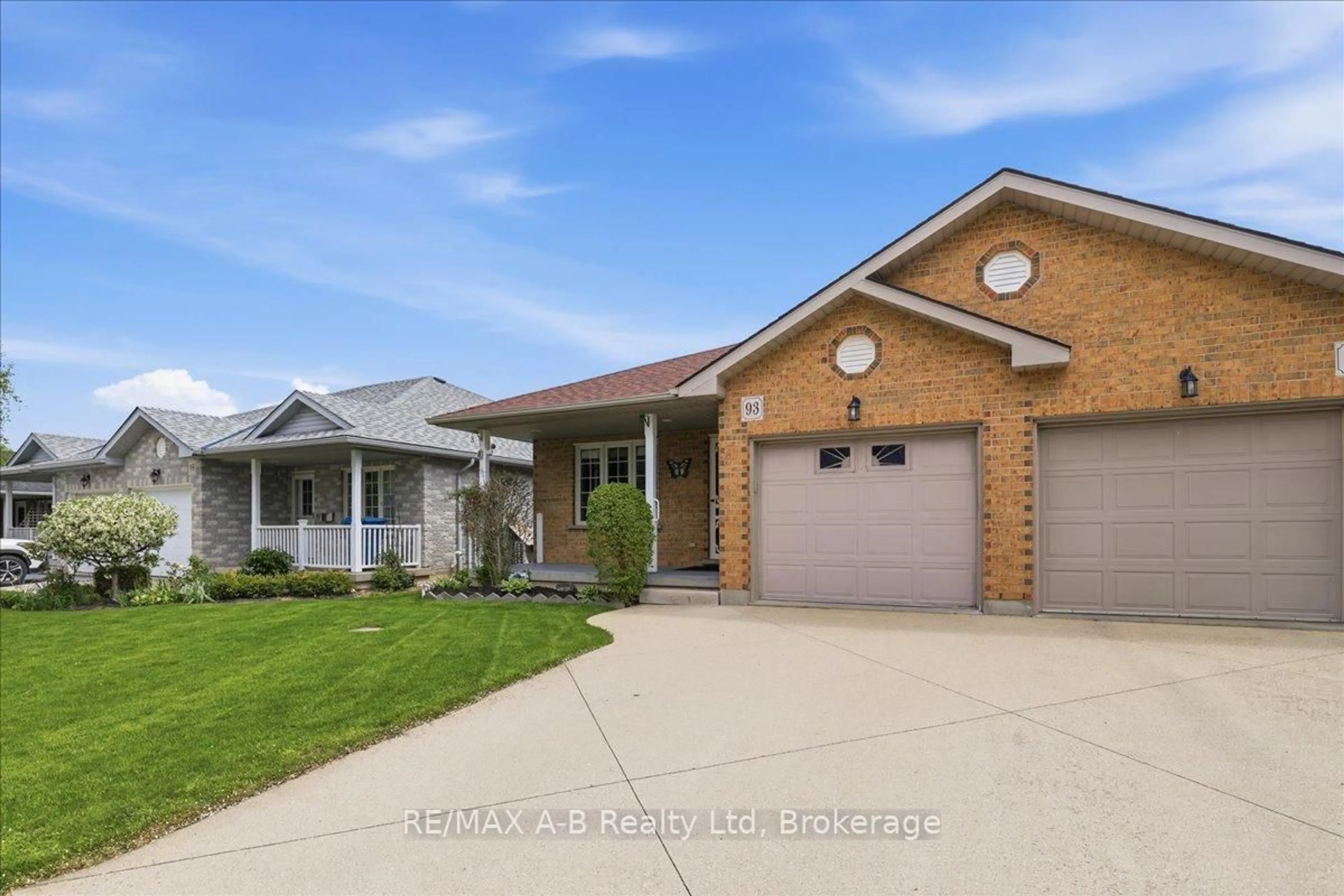 Home with brick exterior material, street for 93 Abraham Dr, Stratford Ontario N5A 8B1