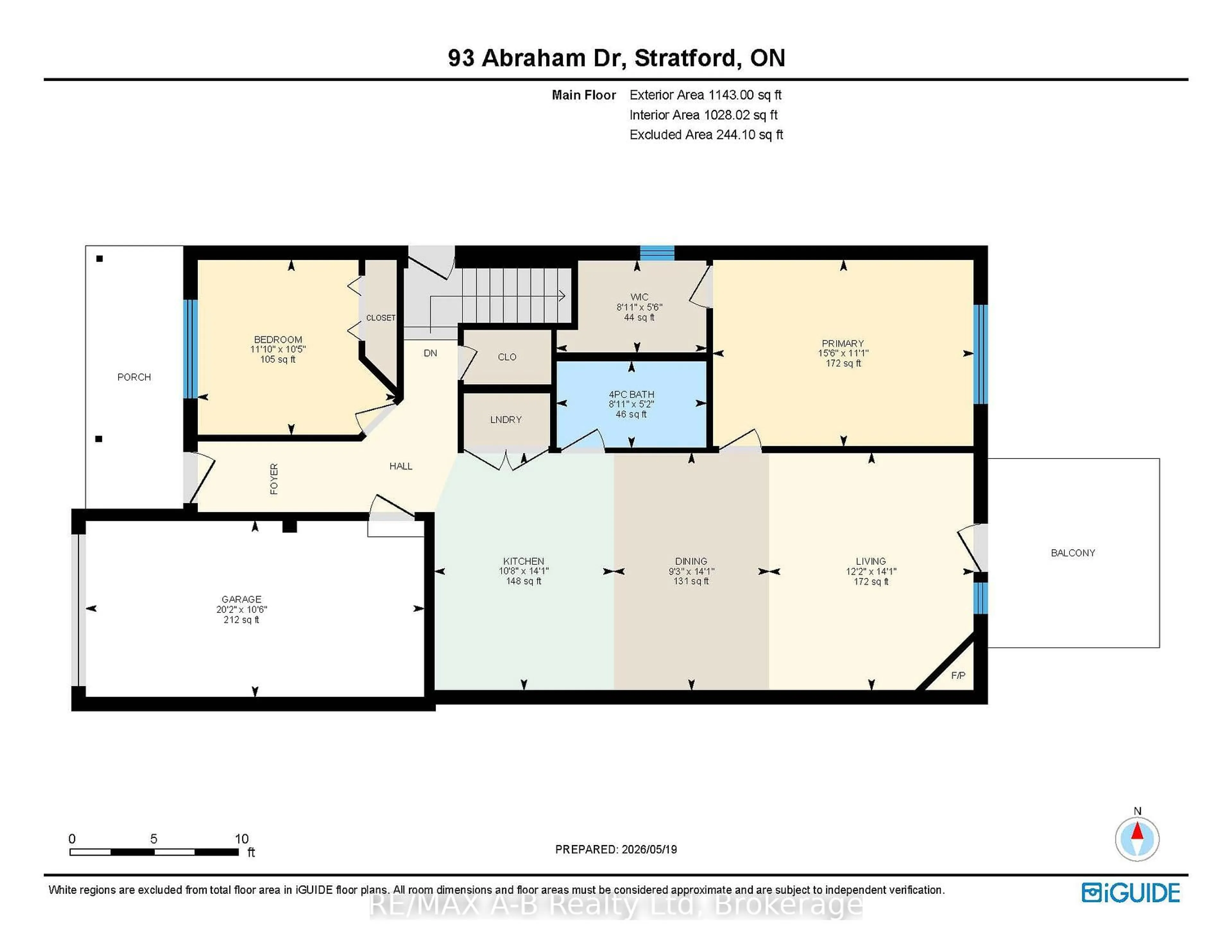 Floor plan for 93 Abraham Dr, Stratford Ontario N5A 8B1
