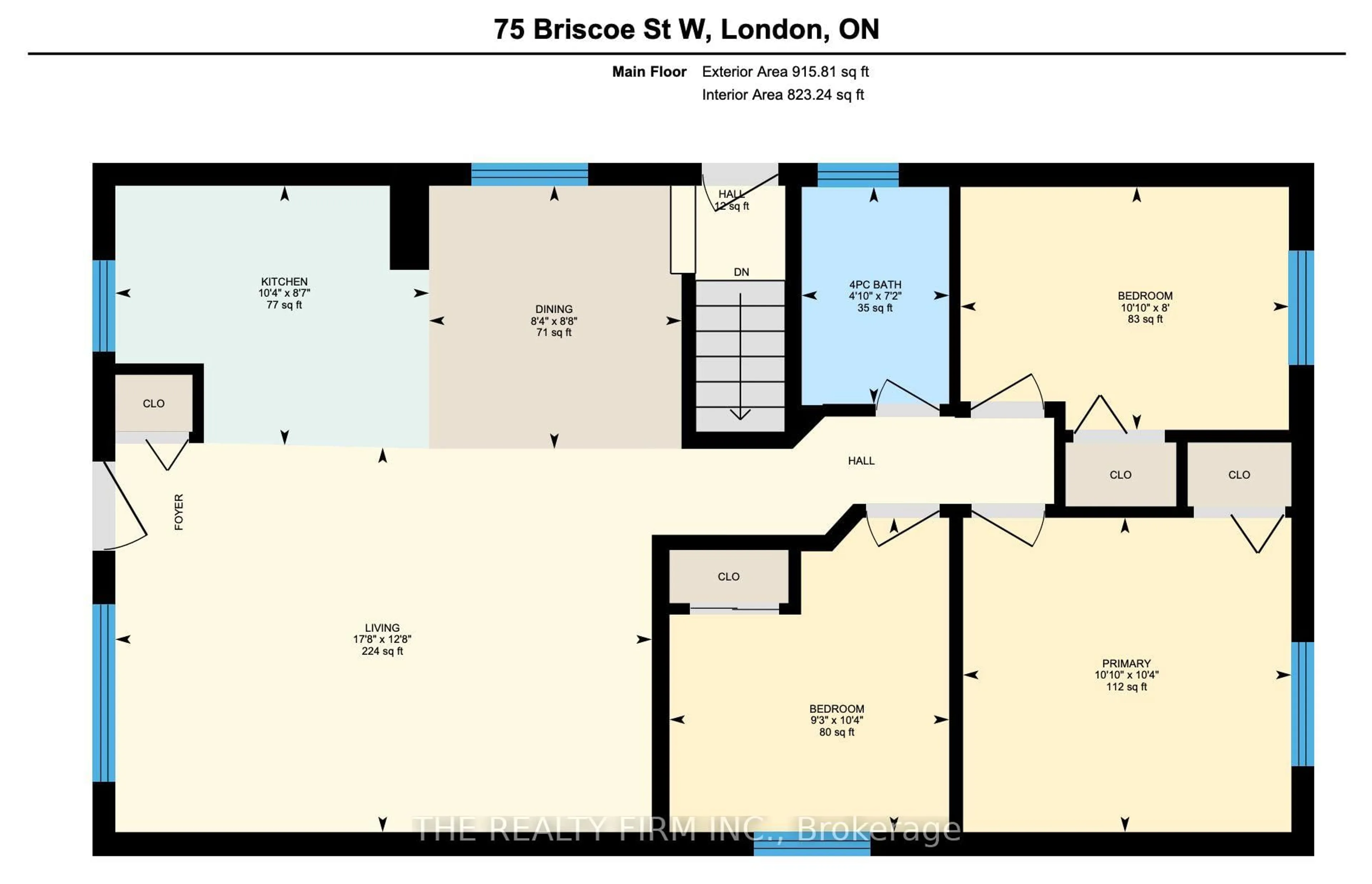 Floor plan for 75 Briscoe St, London South Ontario N6J 1M6