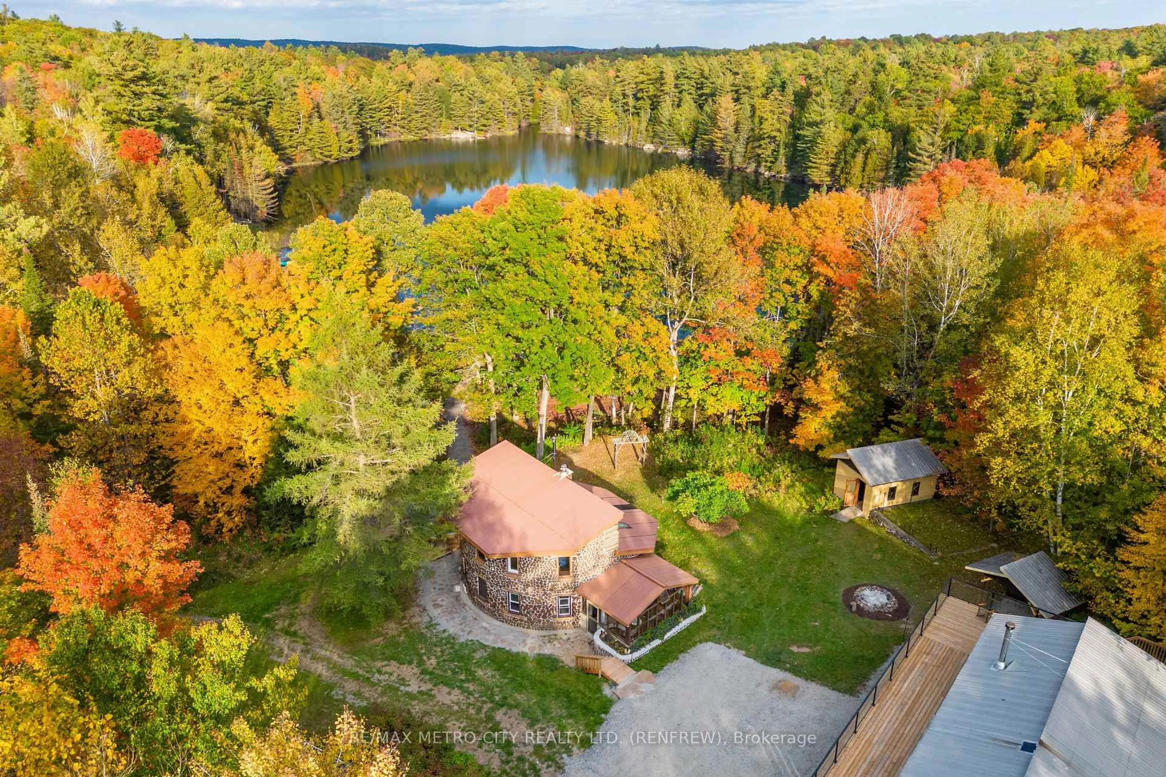 A pic from outside/outdoor area/front of a property/back of a property/a pic from drone, water/lake/river/ocean view for 28034 HIGHWAY 41, Dacre Ontario K0J 1N0