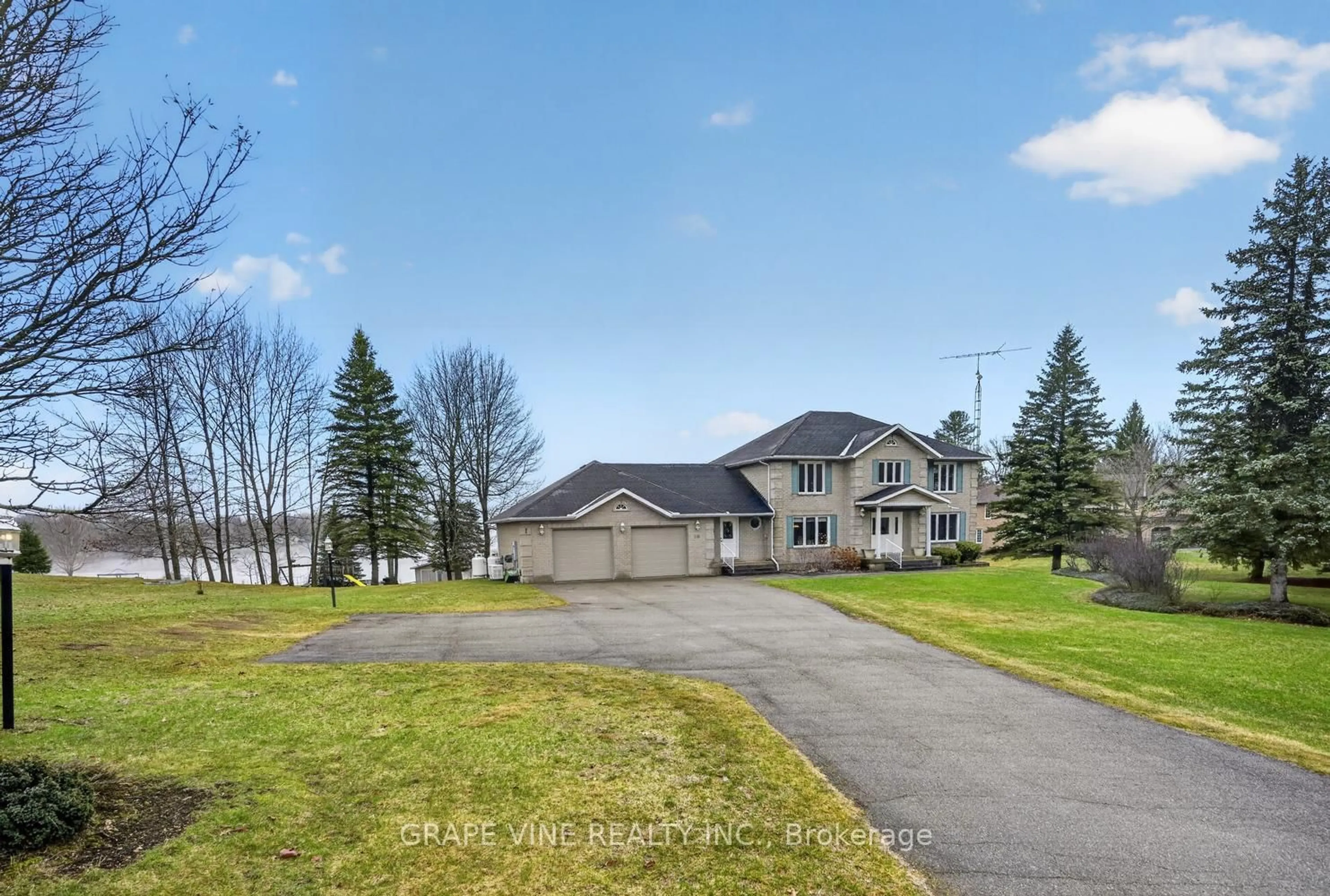 A pic from outside/outdoor area/front of a property/back of a property/a pic from drone, water/lake/river/ocean view for 30 R14, RR#1 Rd, Rideau Lakes Ontario K0G 1L0