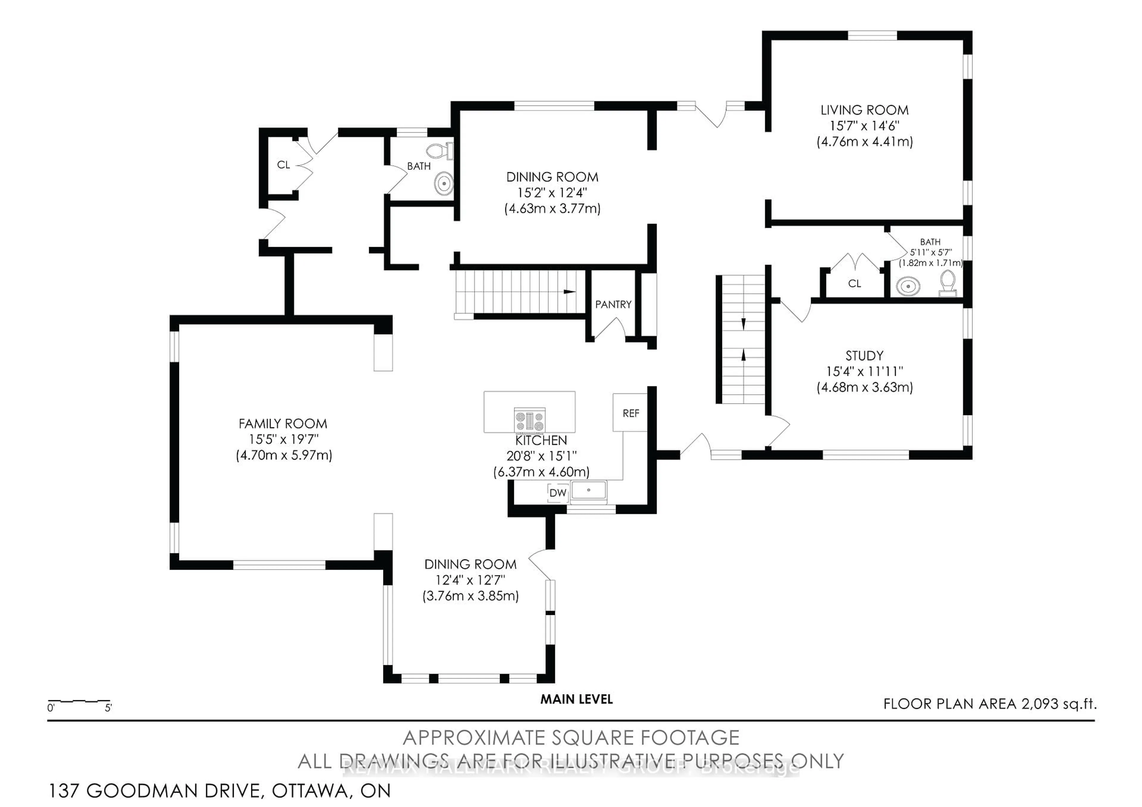 Floor plan for 137 Goodman Dr, Ottawa Ontario K2W 1C7
