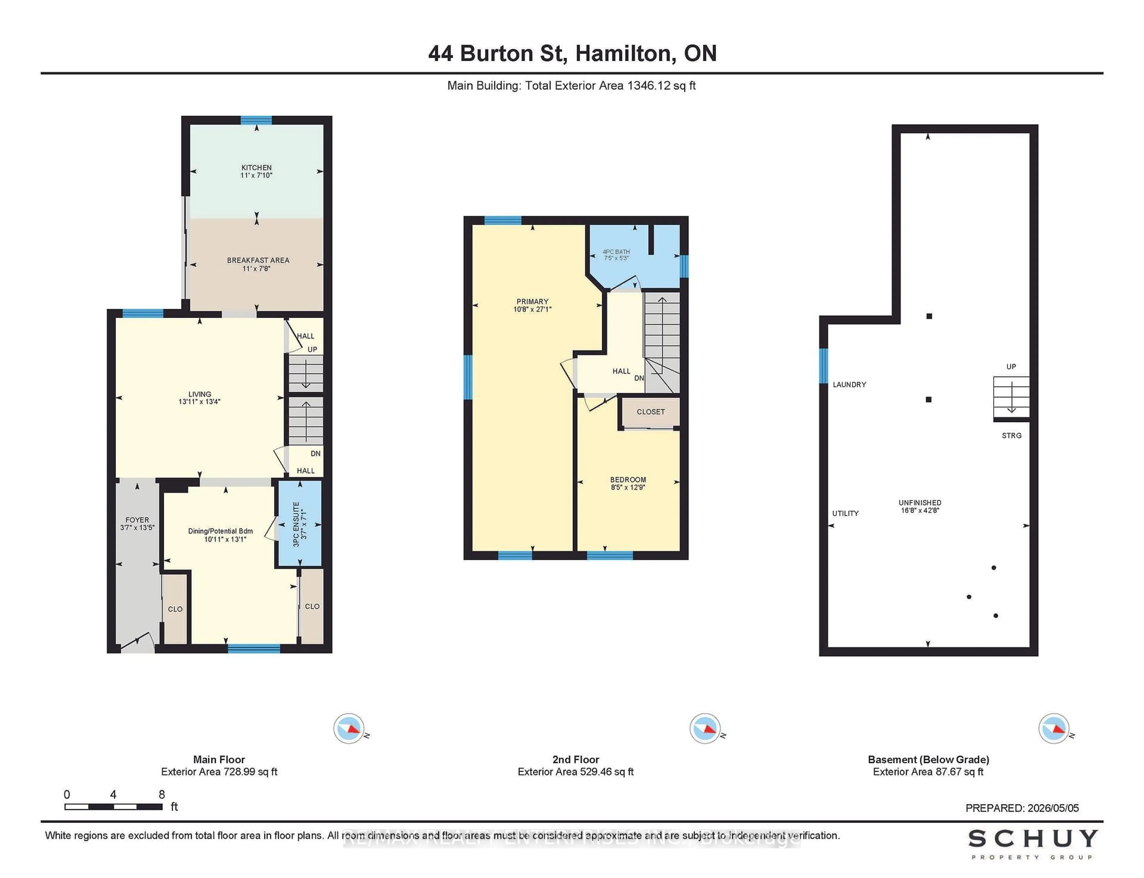 Floor plan for 44 Burton St, Hamilton Ontario L8L 3P8