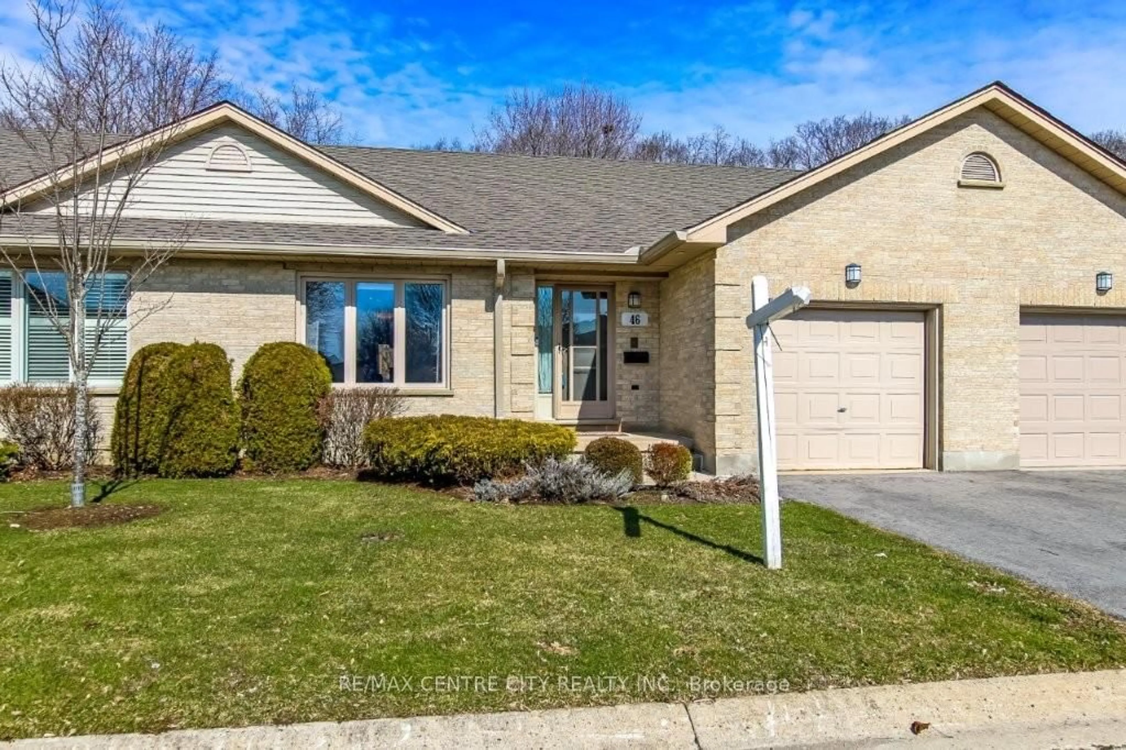 Home with brick exterior material, street for 99 Edgevalley Rd #46, London East Ontario N5Y 5N1