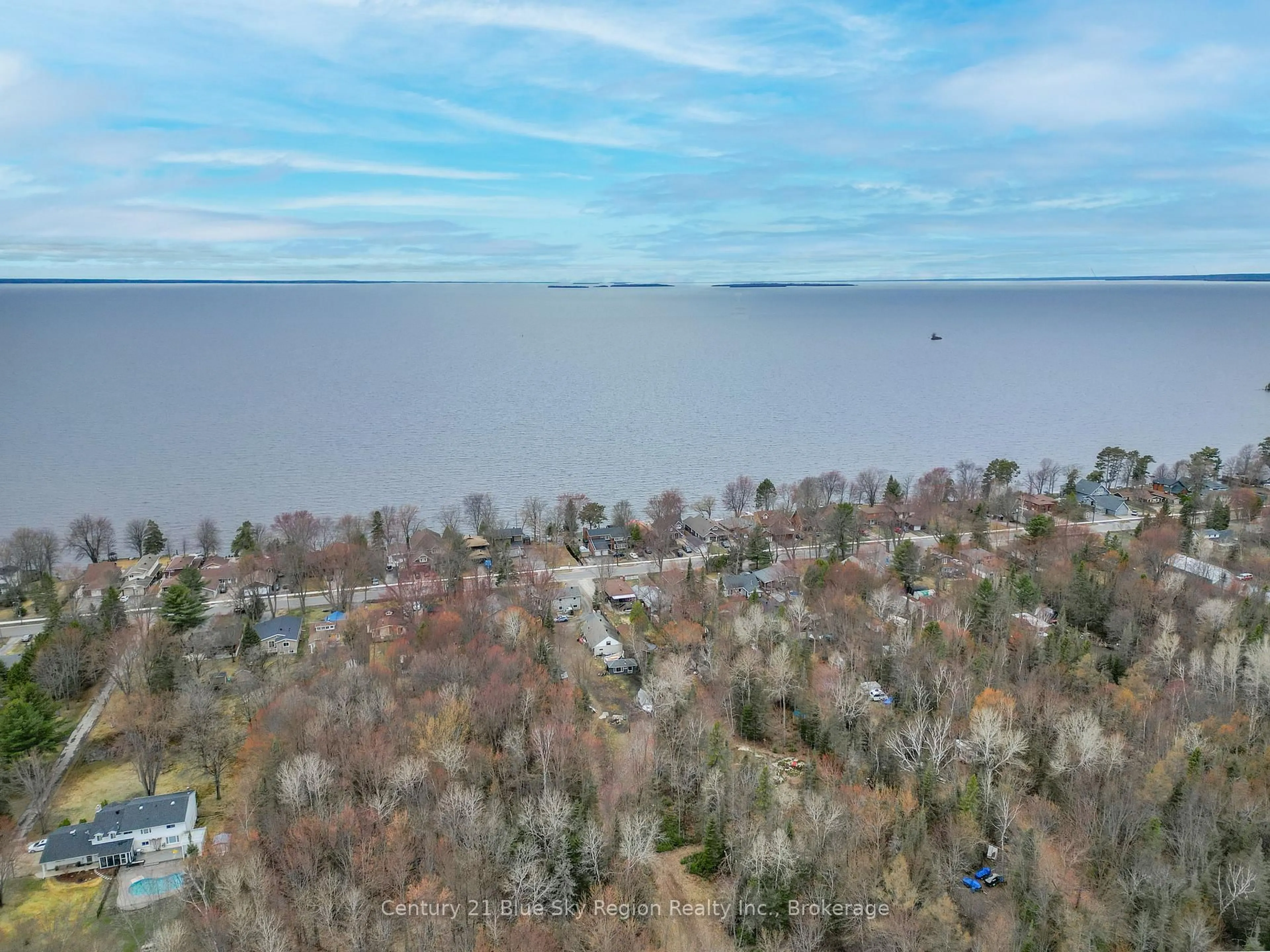 A pic from outside/outdoor area/front of a property/back of a property/a pic from drone, water/lake/river/ocean view for 1064 Premier Rd, North Bay Ontario P1A 2J1