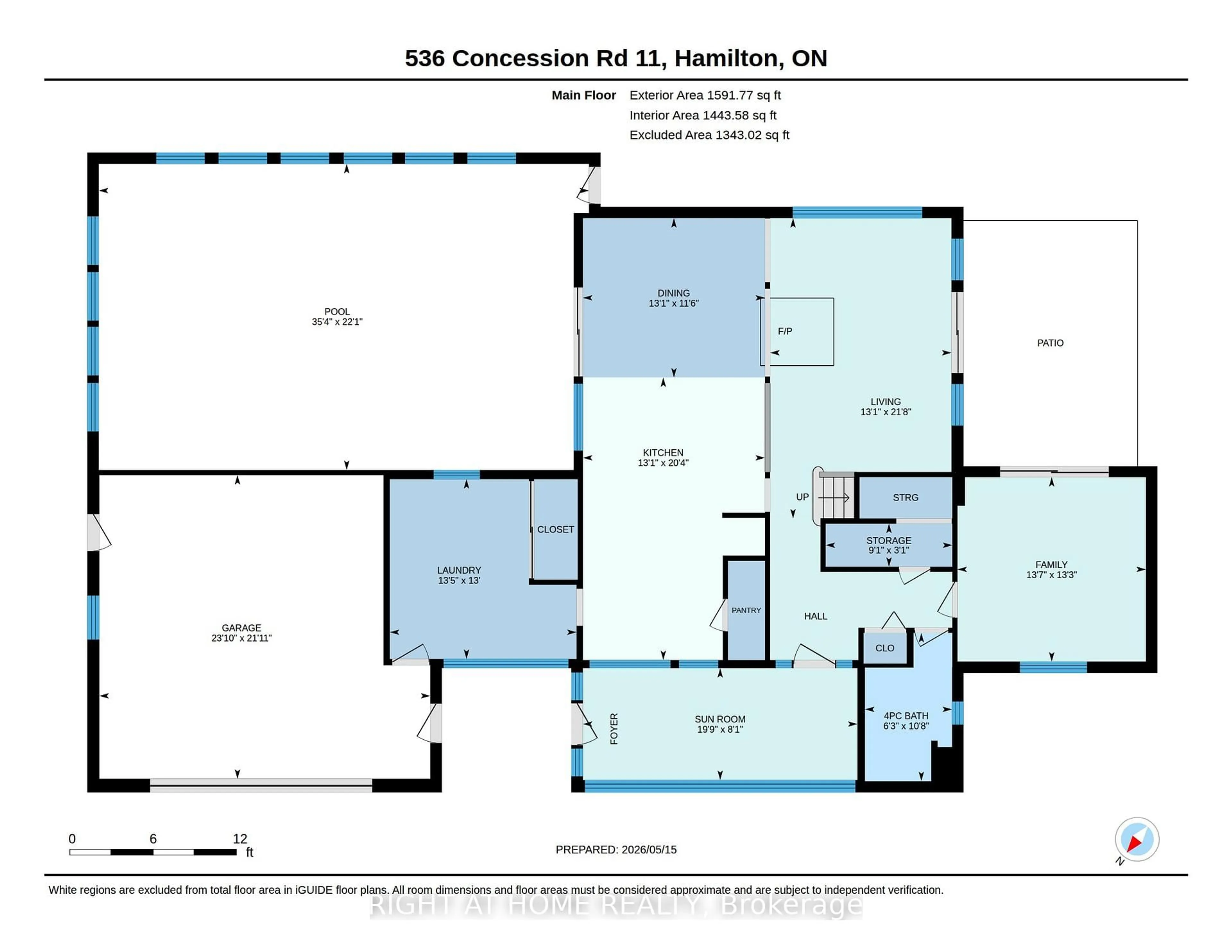Floor plan for 536 11th Con Rd, Hamilton Ontario L8B 1J1
