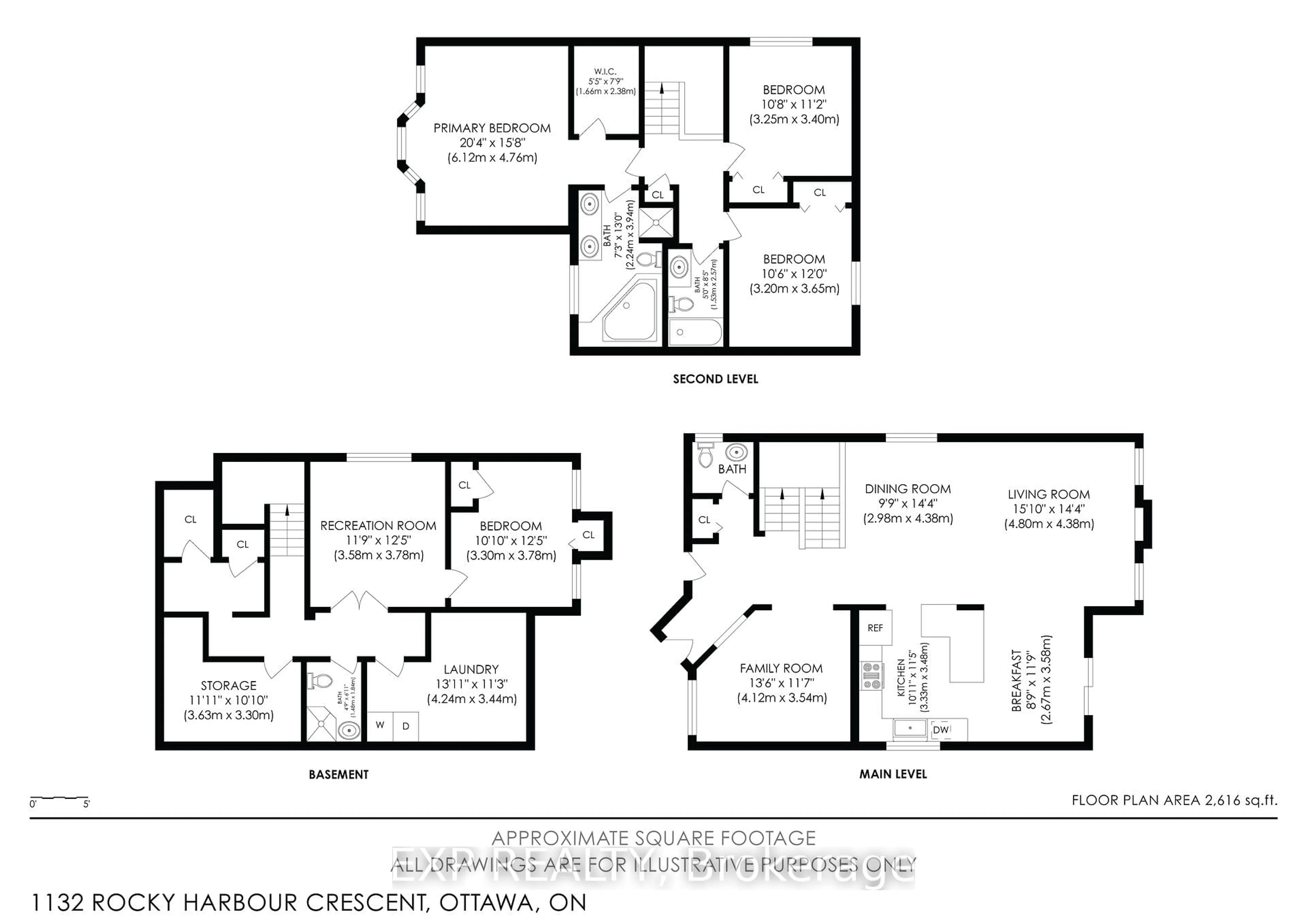Floor plan for 1132 Rocky Harbour Cres, Ottawa Ontario K1V 1V1