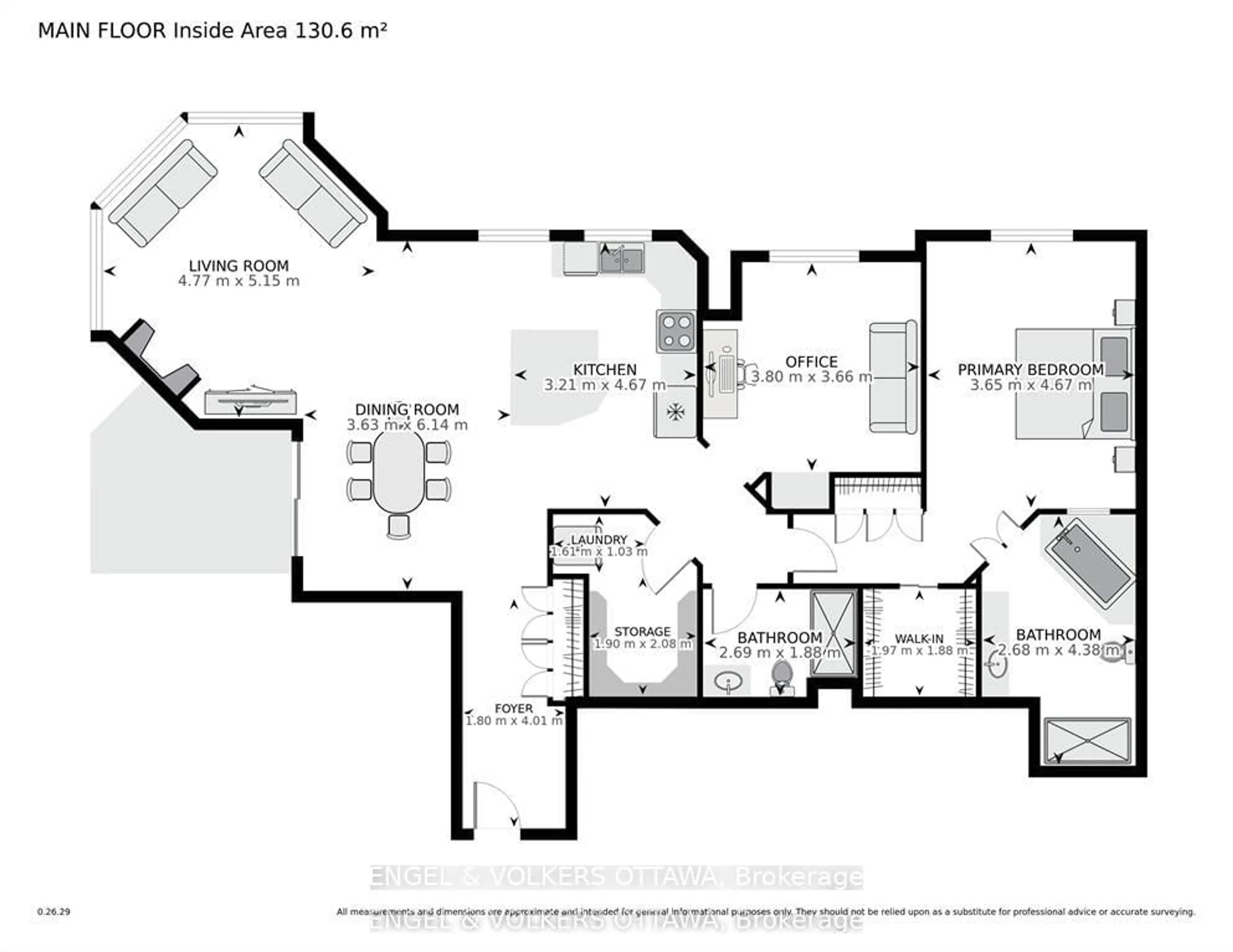 Floor plan for 15 St Andrew St #1802, Brockville Ontario K6V 0B8