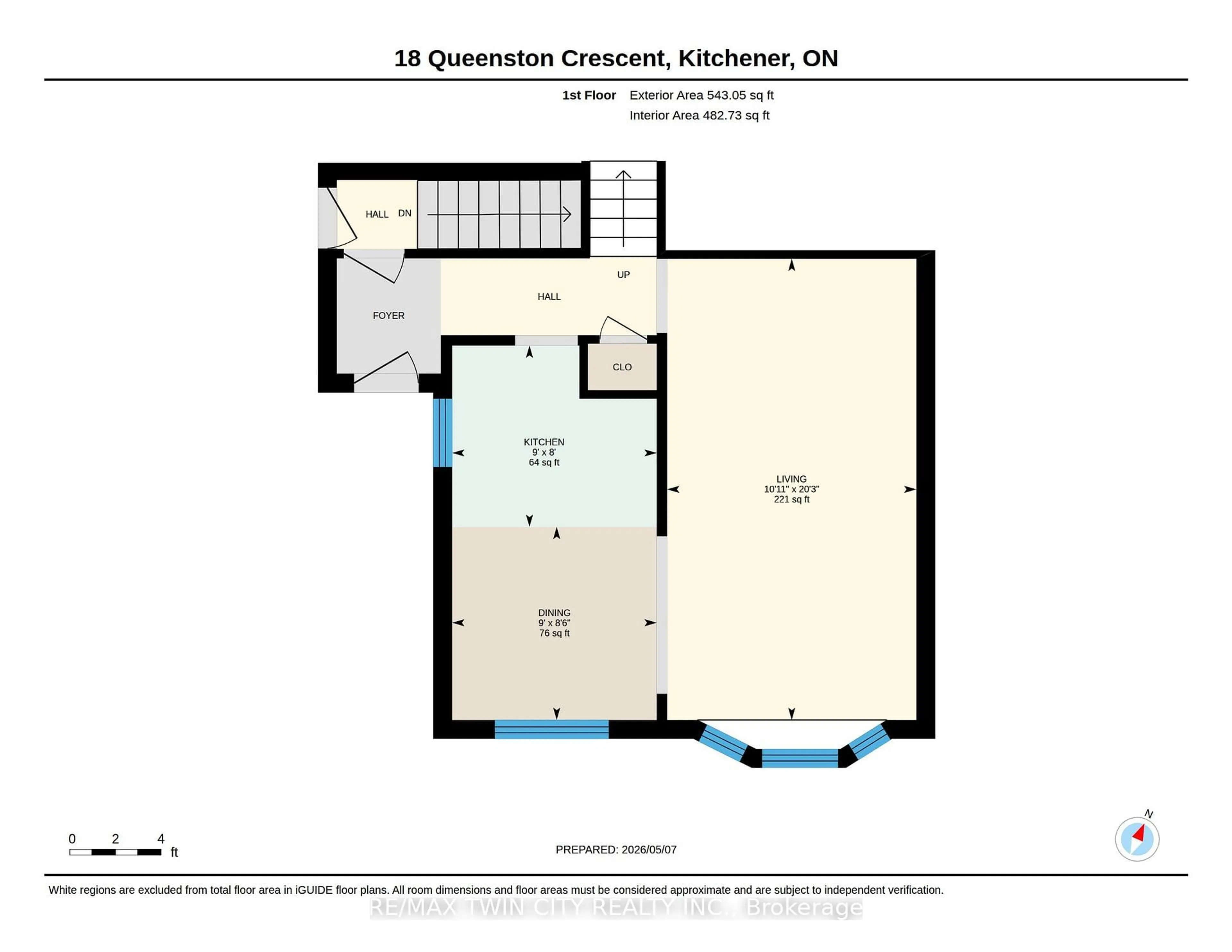 Floor plan for 18 QUEENSTON Cres, Kitchener Ontario N2B 2V5