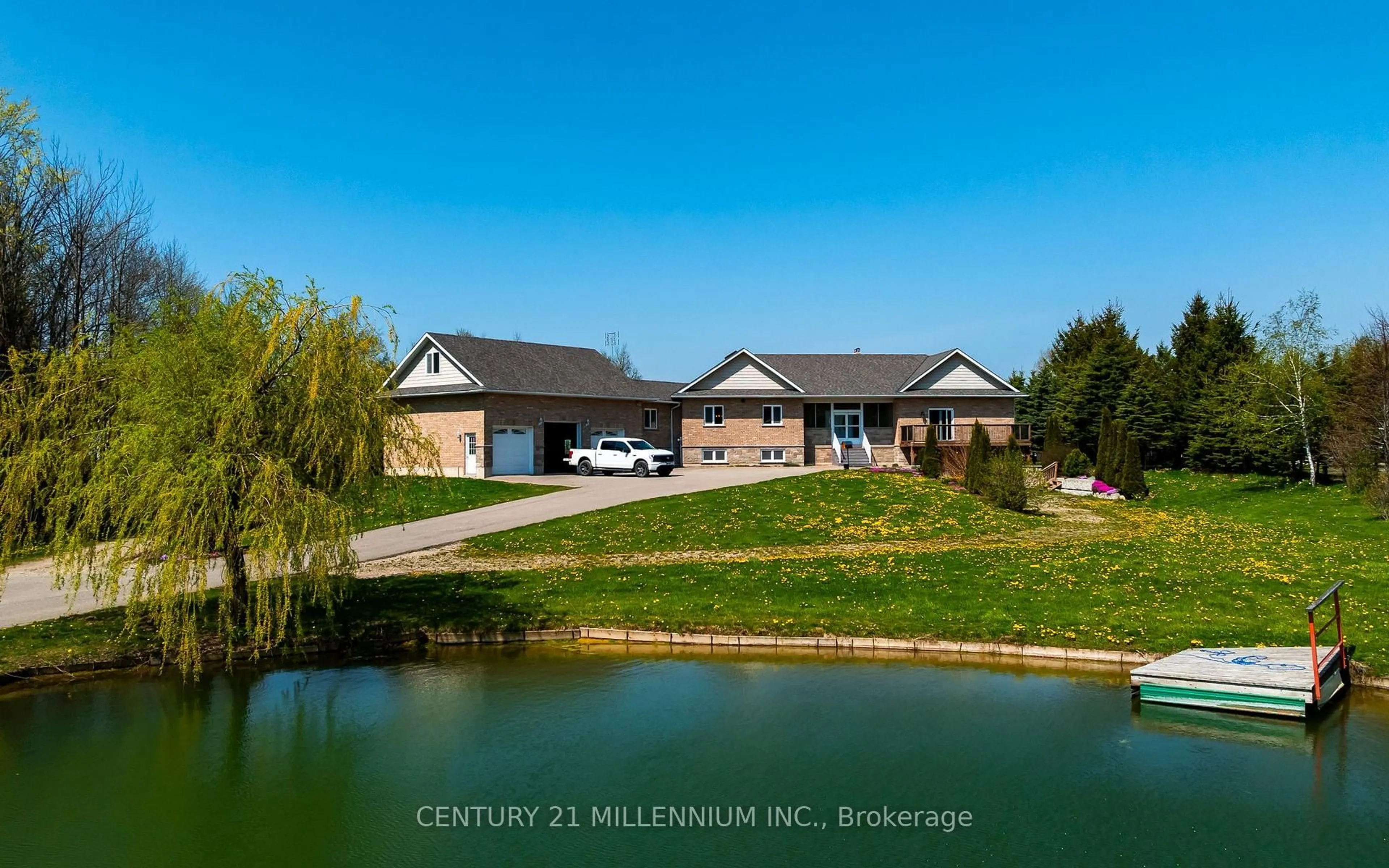 A pic from outside/outdoor area/front of a property/back of a property/a pic from drone, water/lake/river/ocean view for 434424 4th Line, Amaranth Ontario L9W 0P4