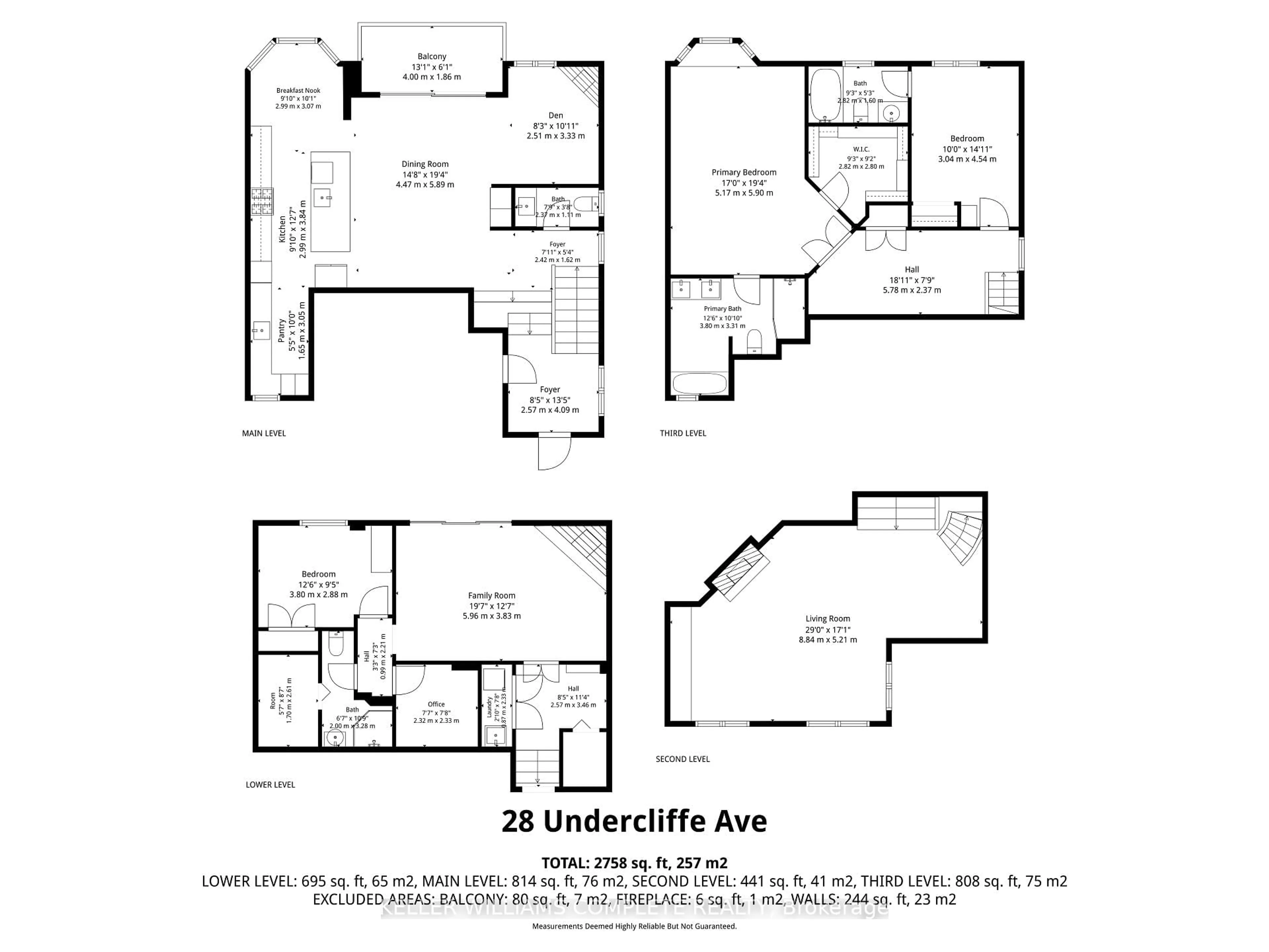Floor plan for 28 Undercliffe Ave, Hamilton Ontario L8P 3H1