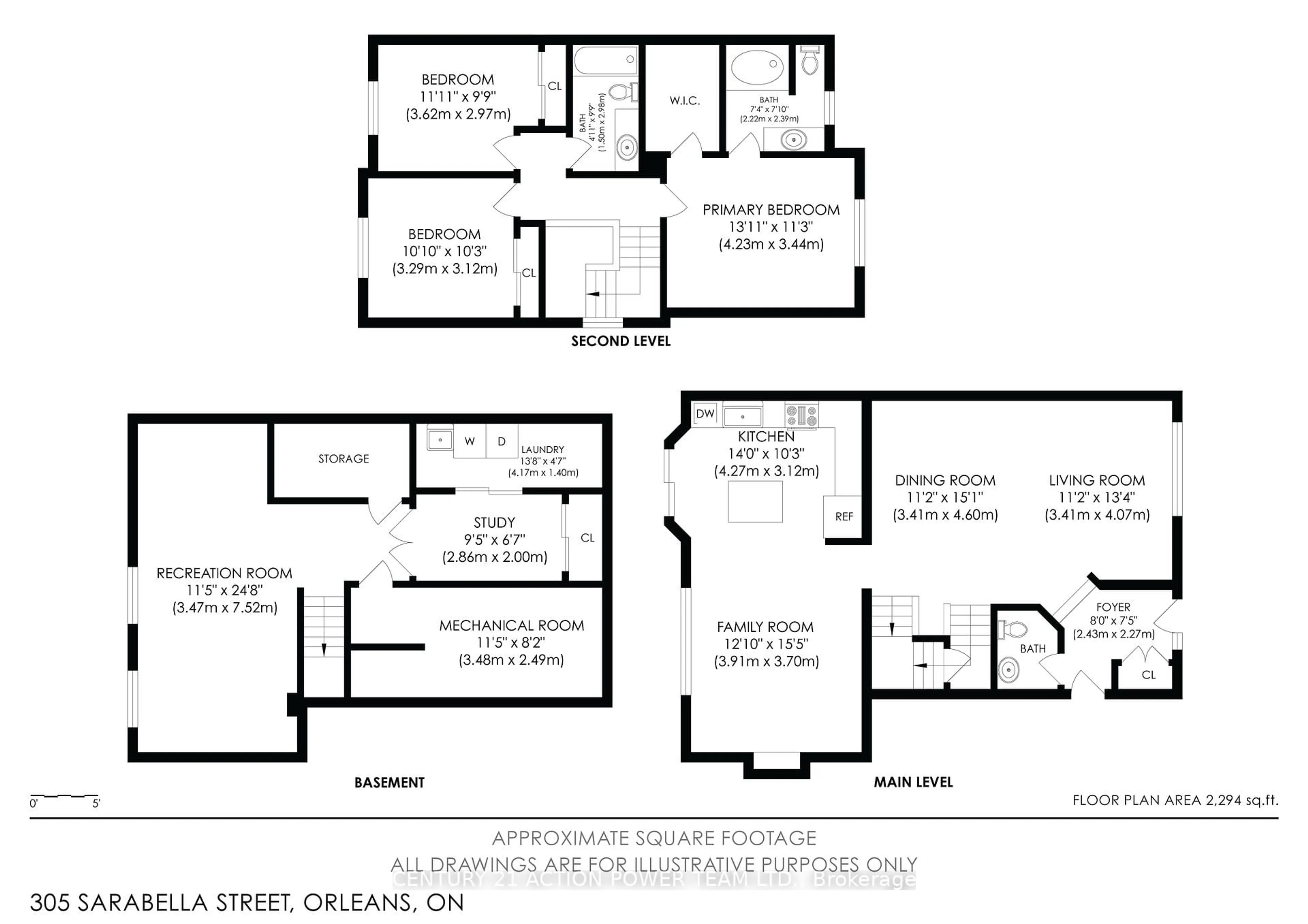 Floor plan for 305 SARABELLA St, Ottawa Ontario K4A 0A3