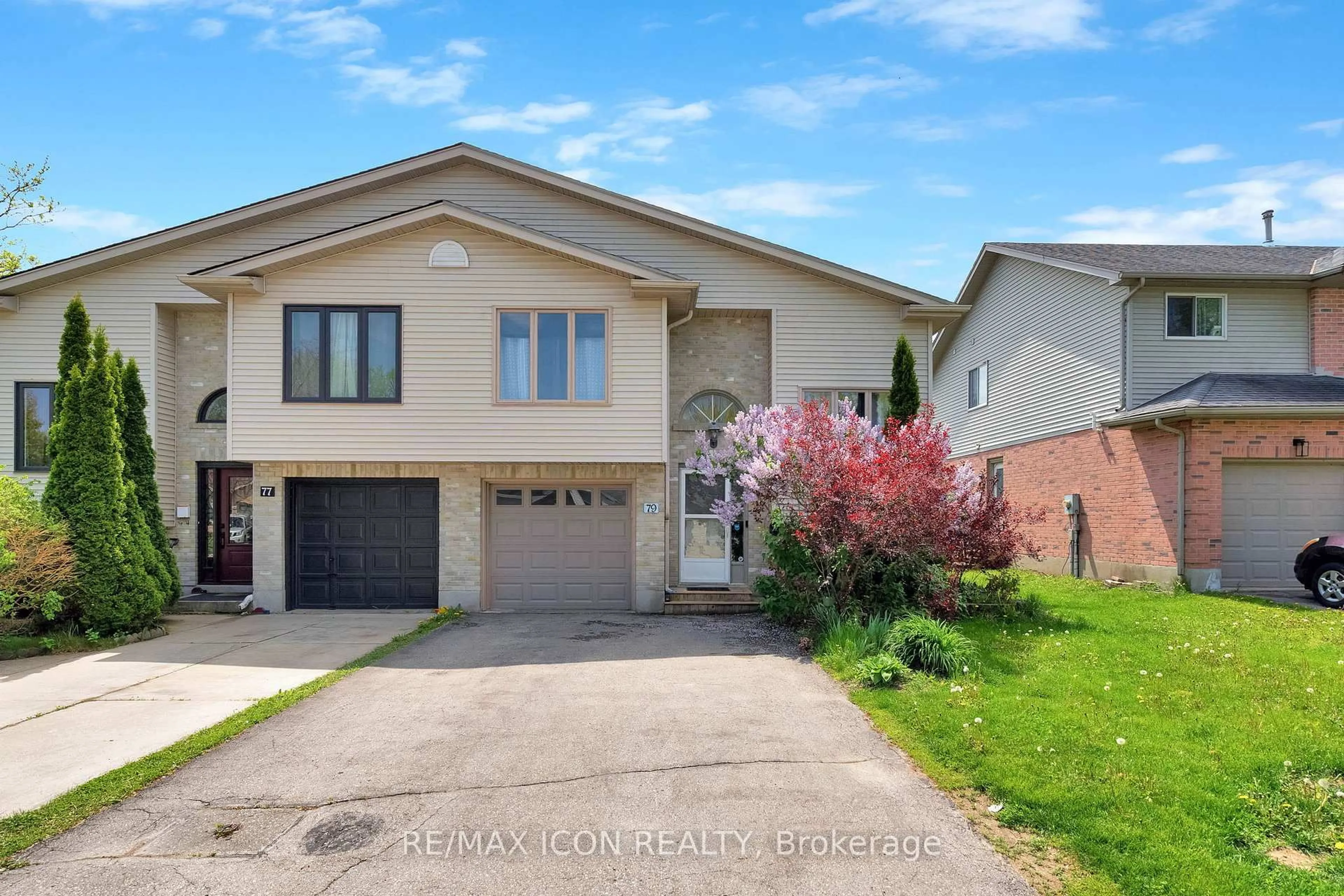 Home with vinyl exterior material, street for 79 Sunrise Cres, London East Ontario N5V 4V8