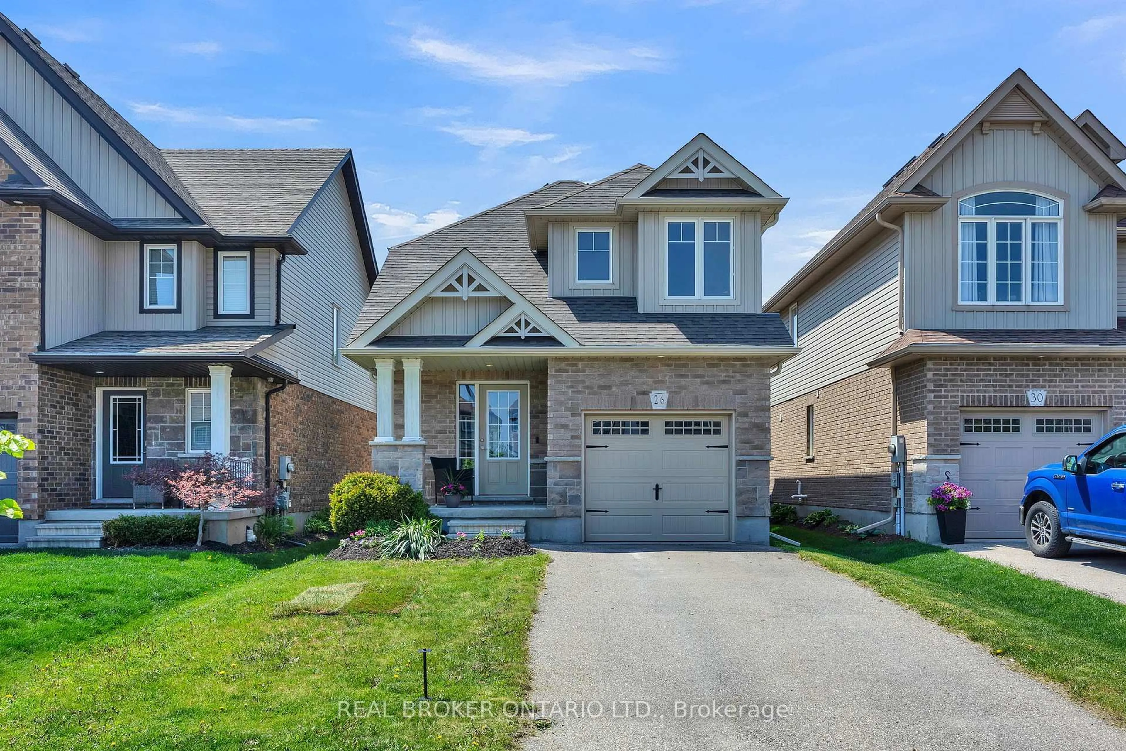 Home with brick exterior material, street for 26 Limera Ave, Woolwich Ontario N3B 0B6