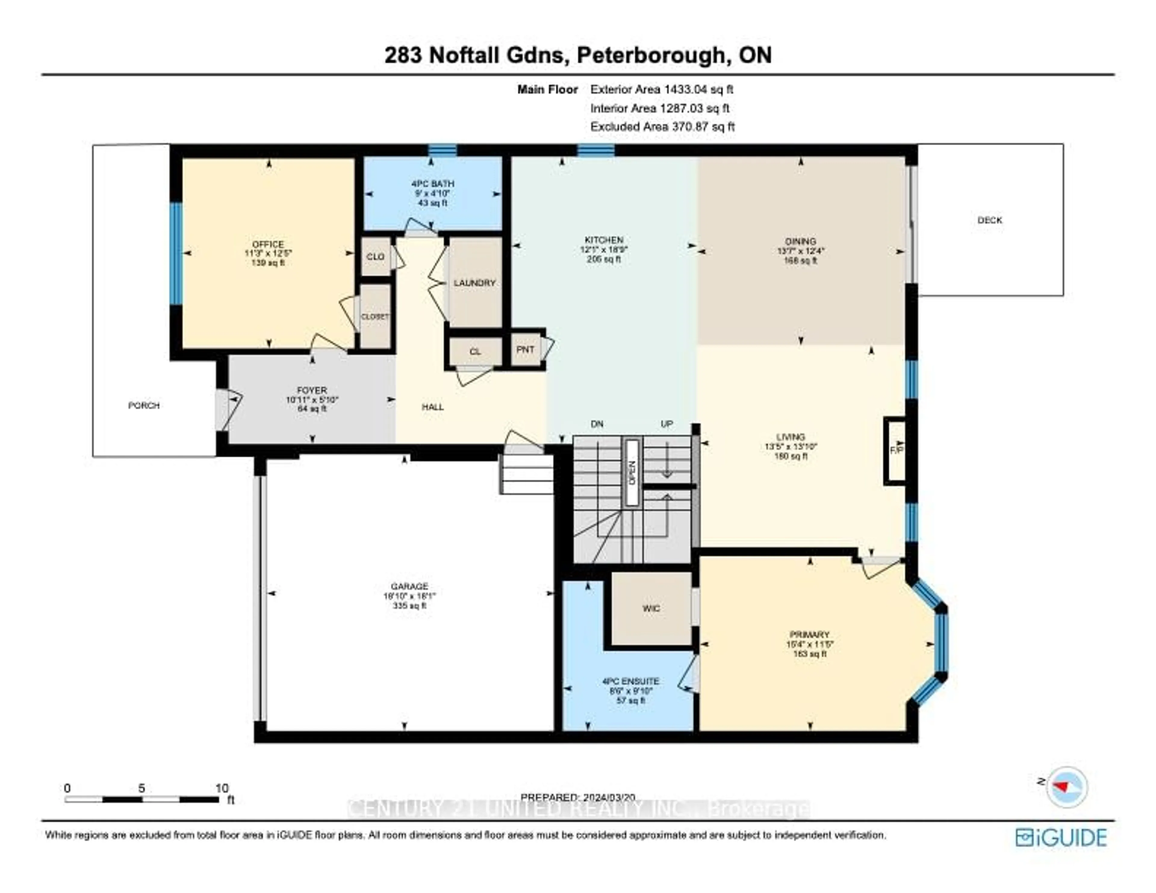 Floor plan for 283 Noftall Gdns, Peterborough Ontario K9H 0G8