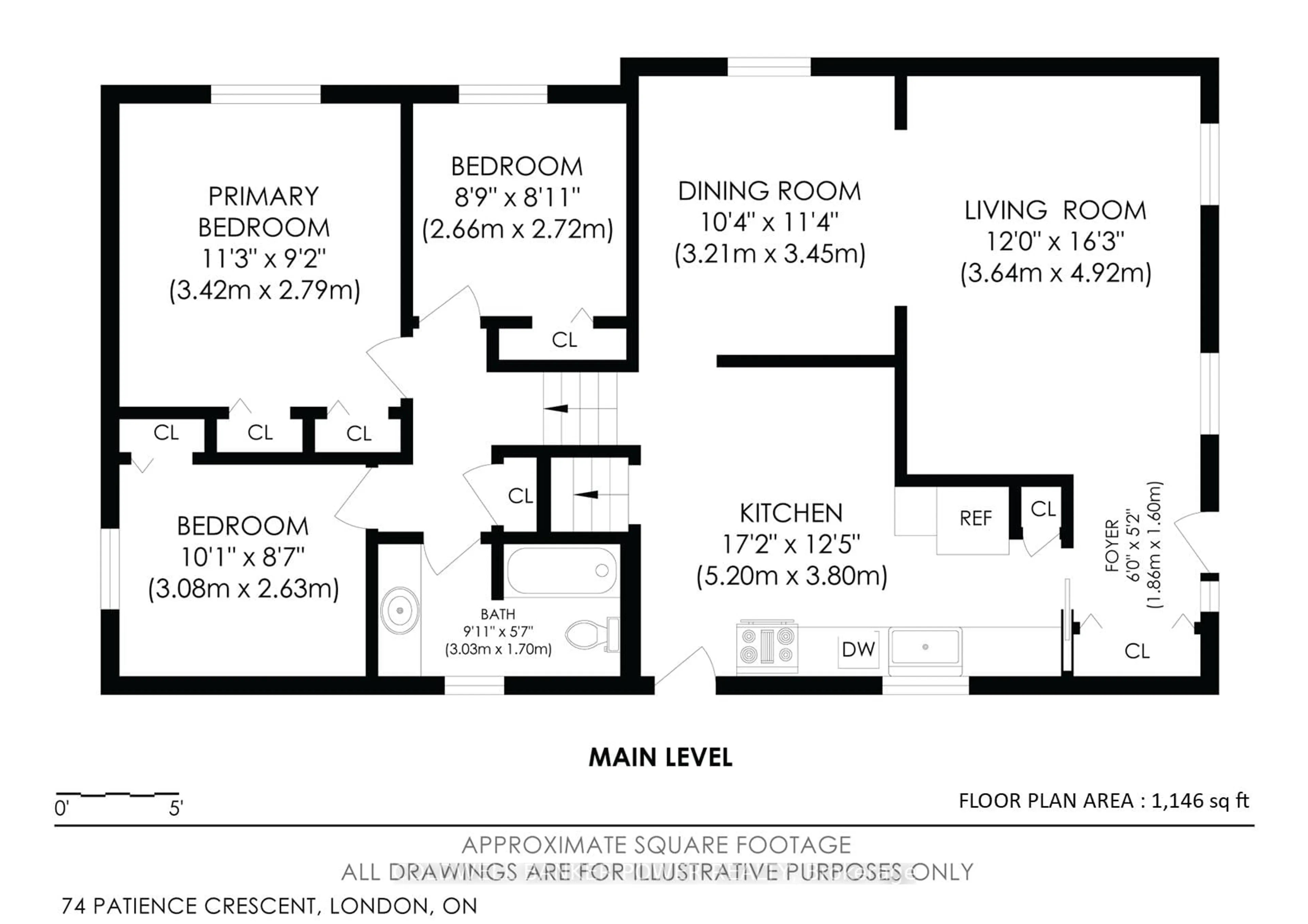 Floor plan for 74 Patience Cres, London South Ontario N6E 2K9