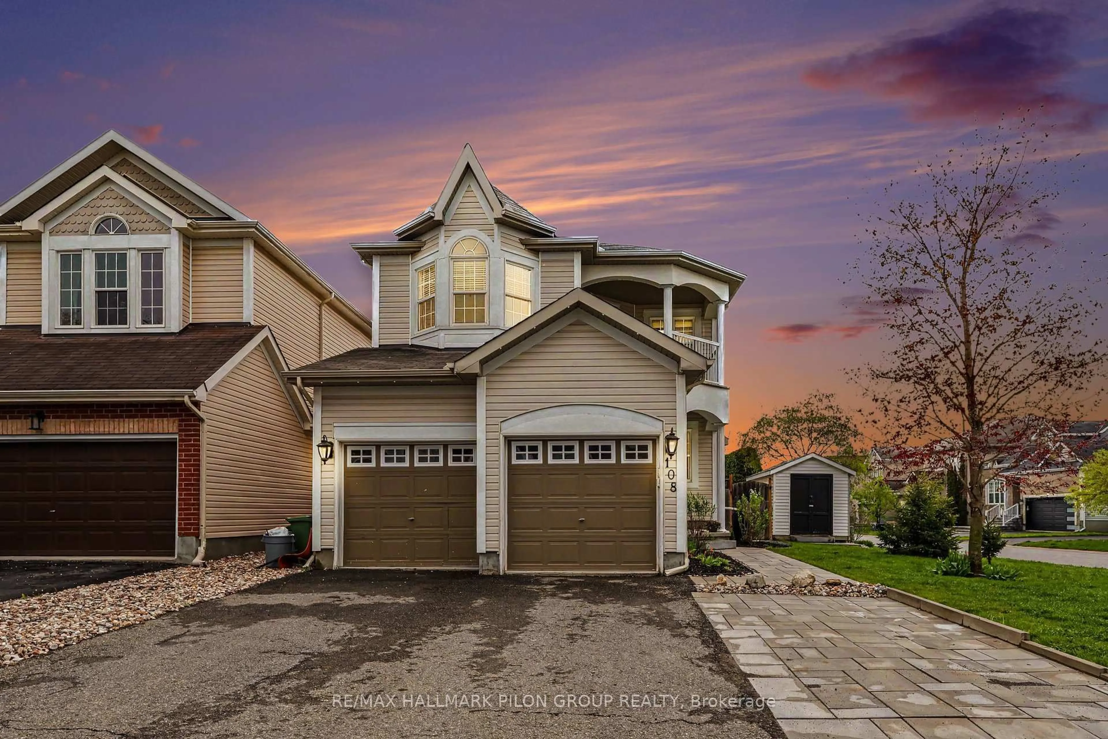 Home with vinyl exterior material, street for 108 Jolley Cut Way, Ottawa Ontario K1W 0B5