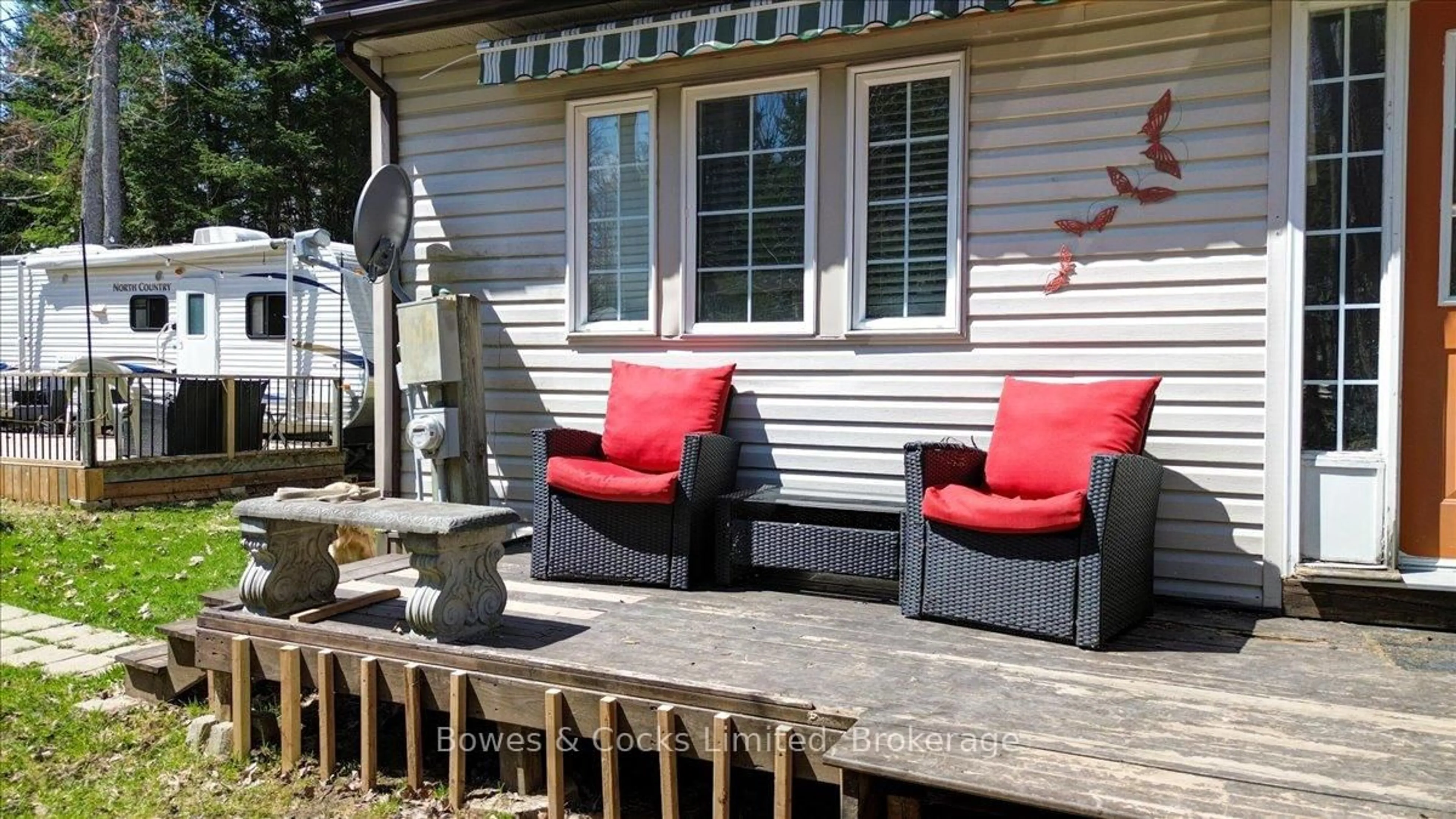 Patio, water/lake/river/ocean view for 302 Loon Lake Resort, Madoc Ontario K0K 2K0