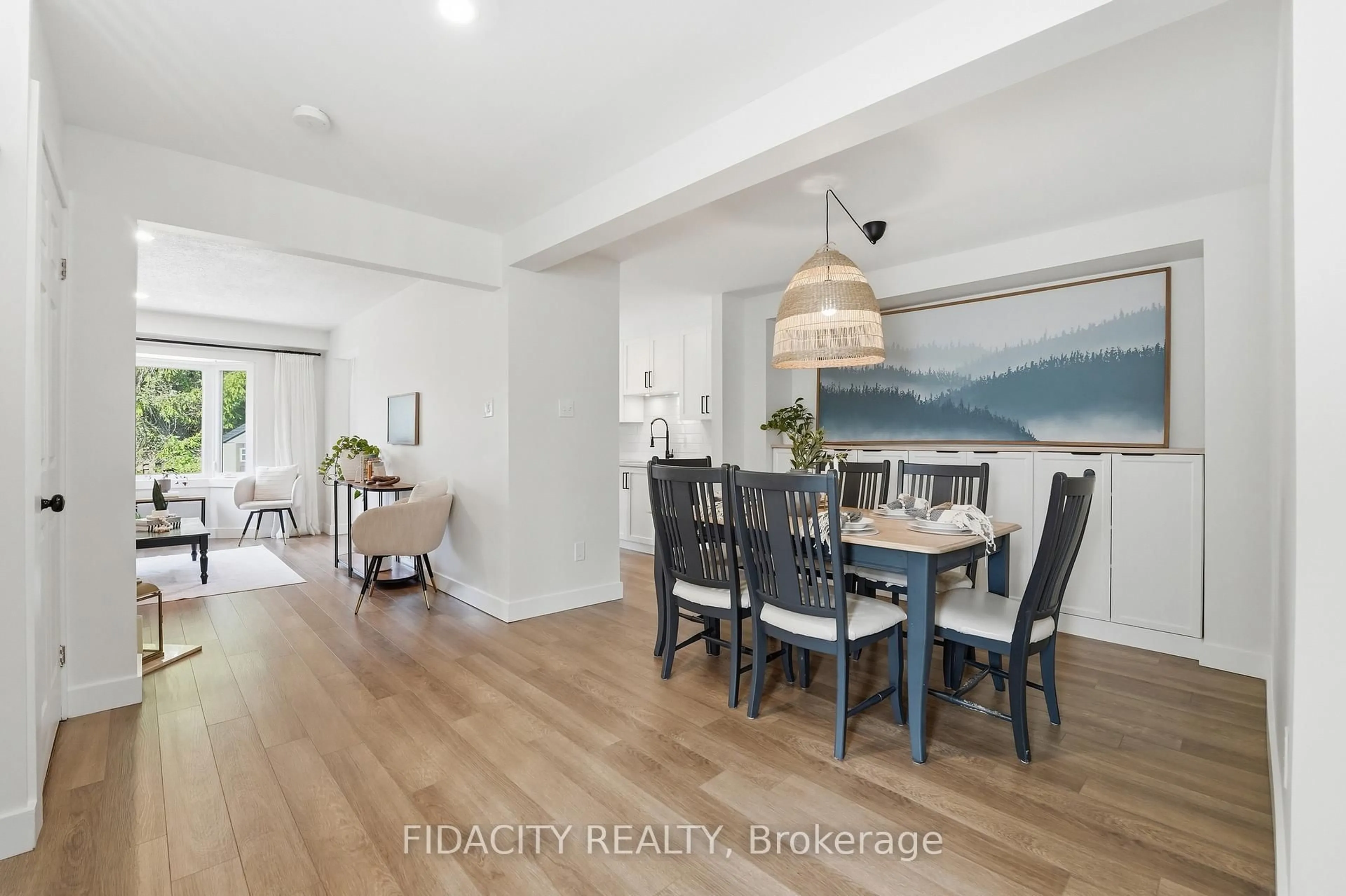 Dining room, wood/laminate floor for 80 Robarts Cres, Ottawa Ontario K2L 4A5