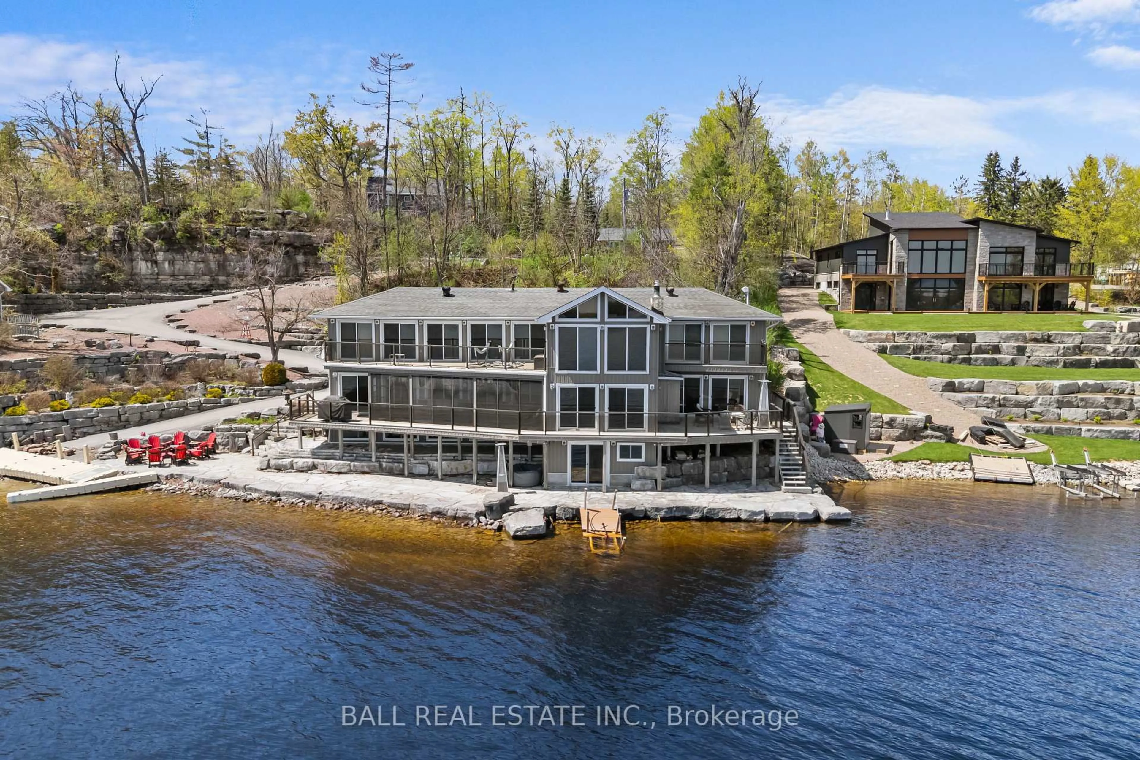 A pic from outside/outdoor area/front of a property/back of a property/a pic from drone, water/lake/river/ocean view for 392 County Rd 36, Trent Lakes Ontario K0M 1A0