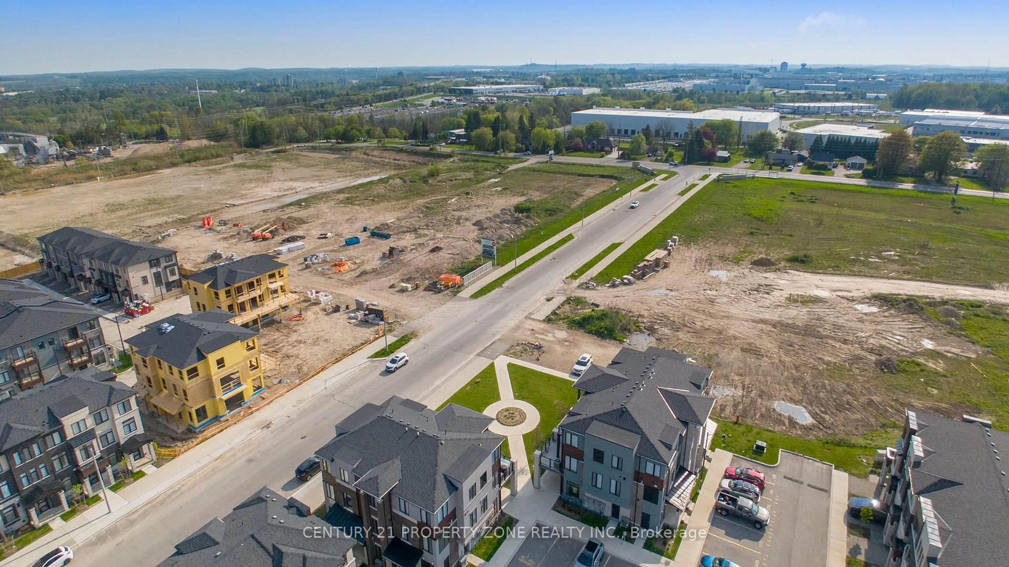 A pic from outside/outdoor area/front of a property/back of a property/a pic from drone, water/lake/river/ocean view for 290 Equestrian Way #45, Cambridge Ontario N3E 0E7