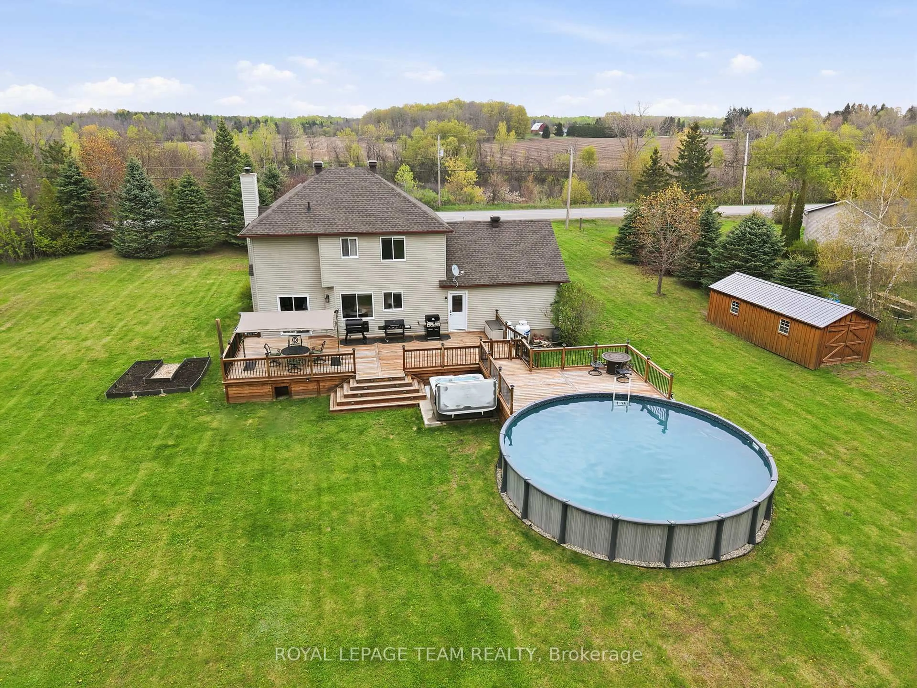 A pic from outside/outdoor area/front of a property/back of a property/a pic from drone, water/lake/river/ocean view for 480 Dennison Rd, North Grenville Ontario K0G 1J0