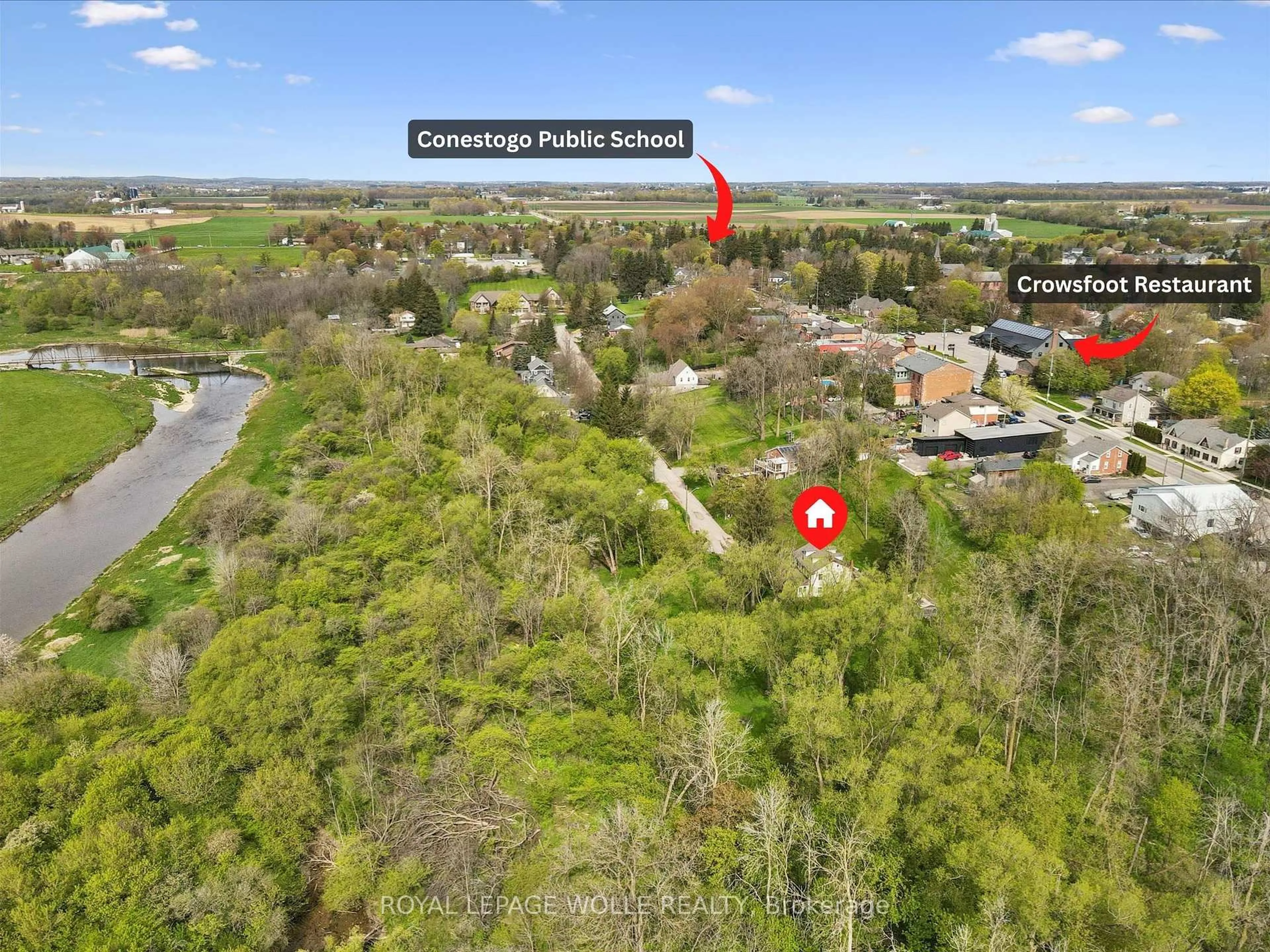 A pic from outside/outdoor area/front of a property/back of a property/a pic from drone, unknown for 36 Elgin St, Woolwich Ontario N0B 1N0